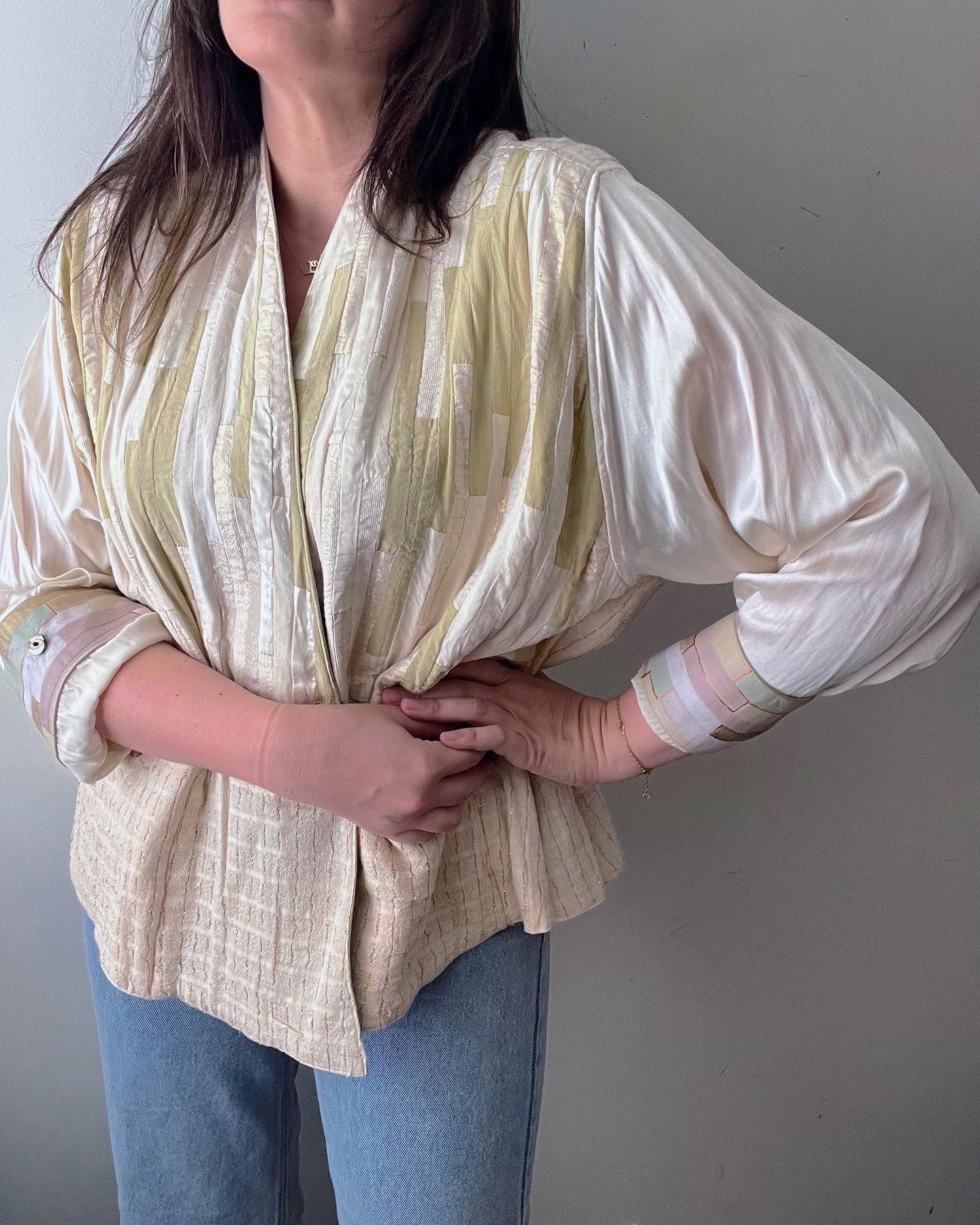 Reversible Hand Painted Leather Silk Jacket