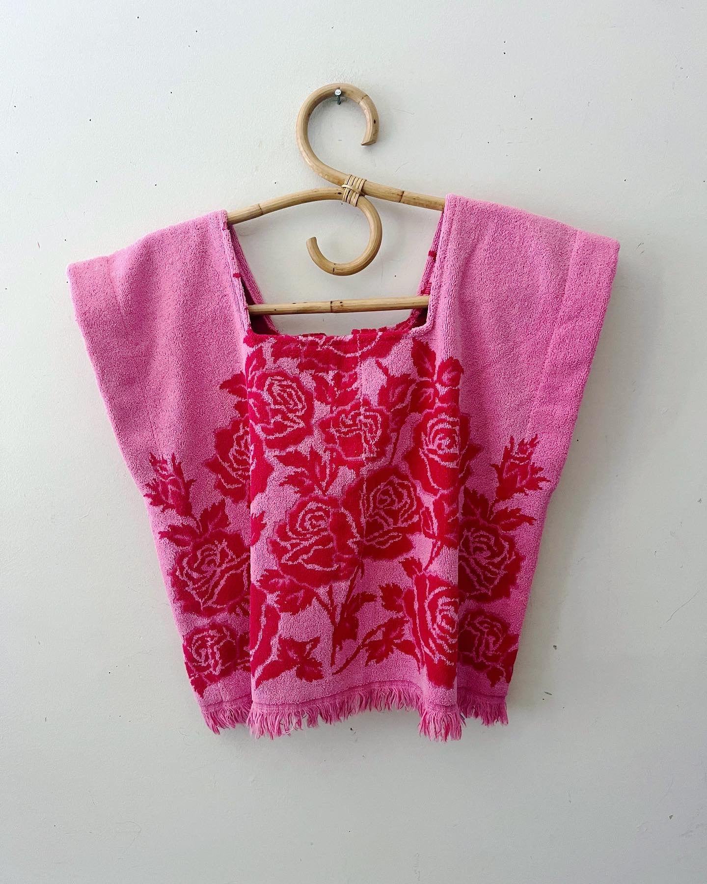 Posie Pink Rose Lace Up Towel Top