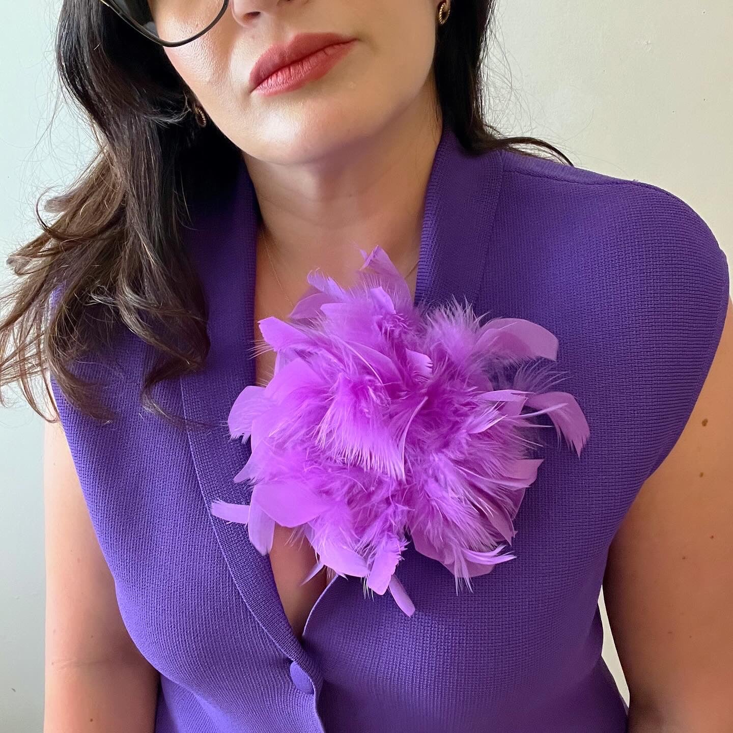 Feather Puff Clip Broach