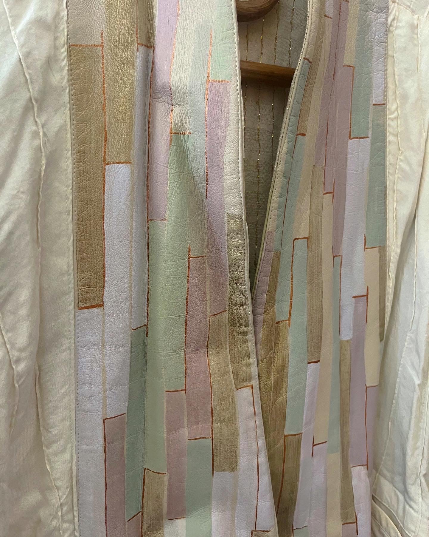 Reversible Hand Painted Leather Silk Jacket