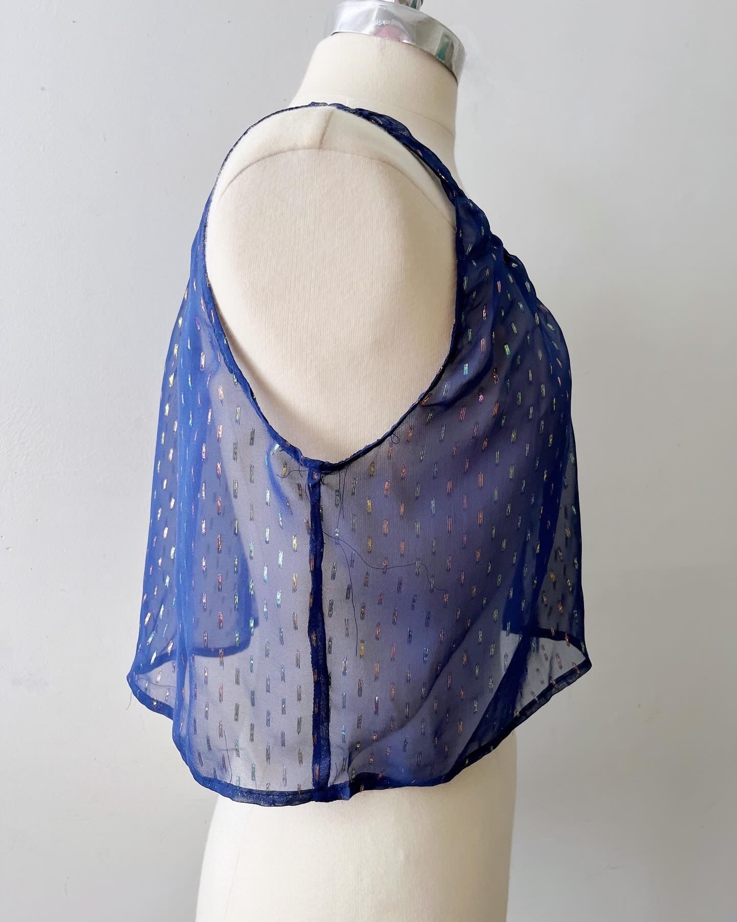 Babydoll Sheer Metallic Top