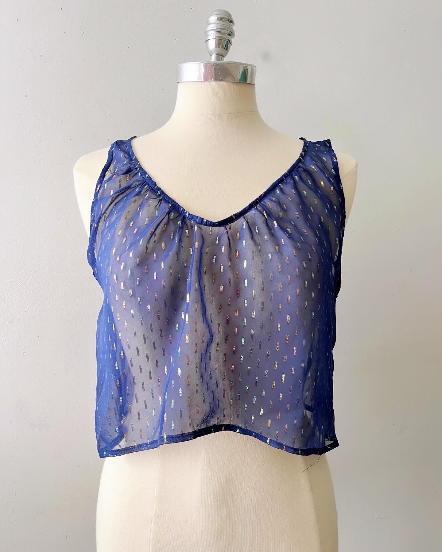 Babydoll Sheer Metallic Top