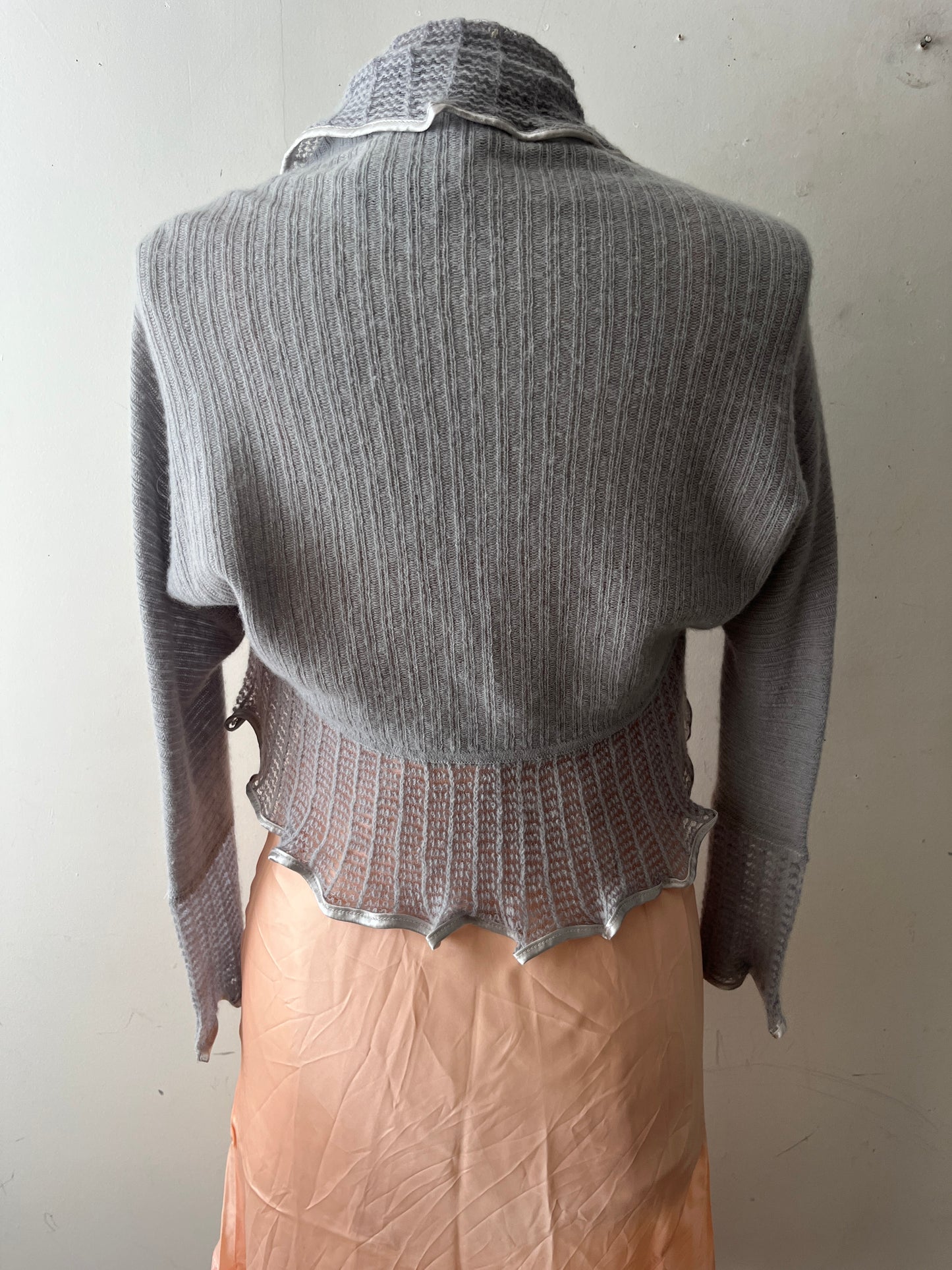 Blumarine Dove Ruffle Trim Bolero Shrug| S/M