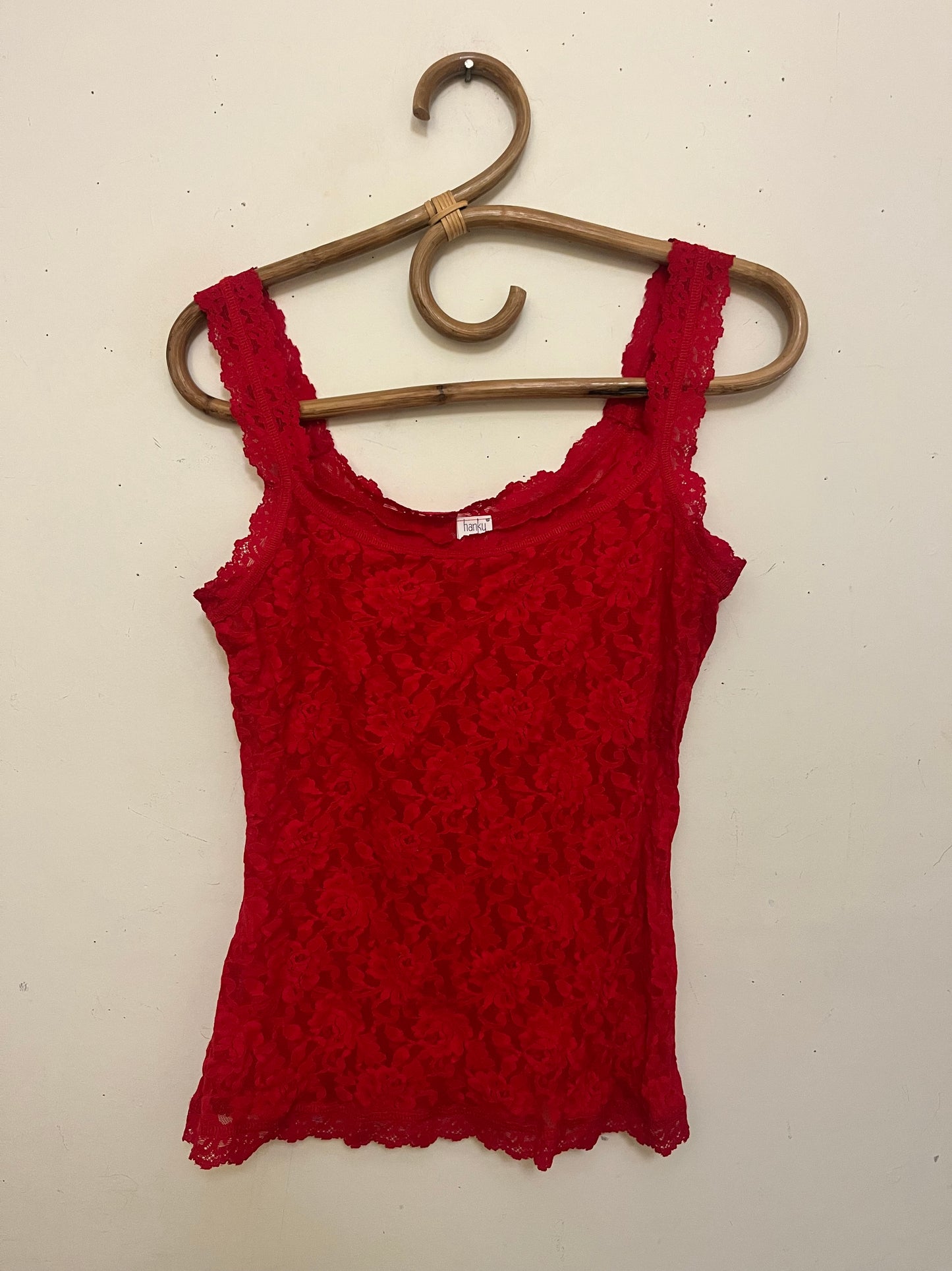 Mesh Lace Pale Red Top| Medium