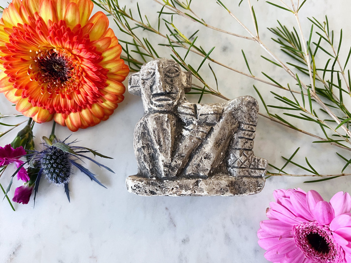 Hand Carved Rock Man Figurine