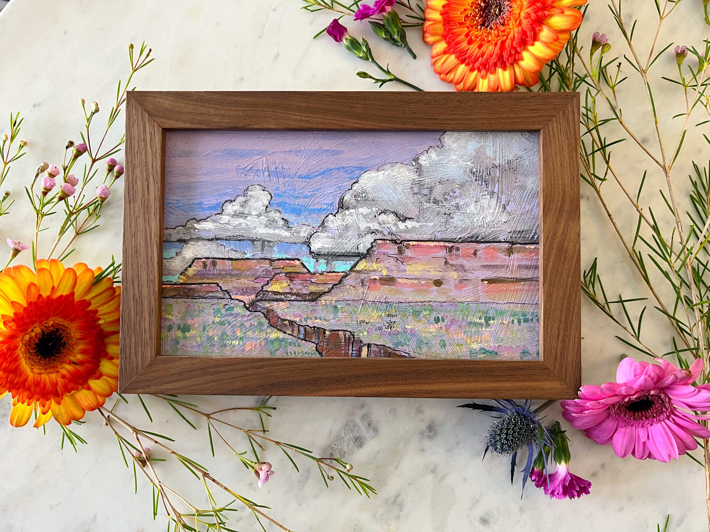 Desert Mountain Scene Painting Don Burgess (unsigned)