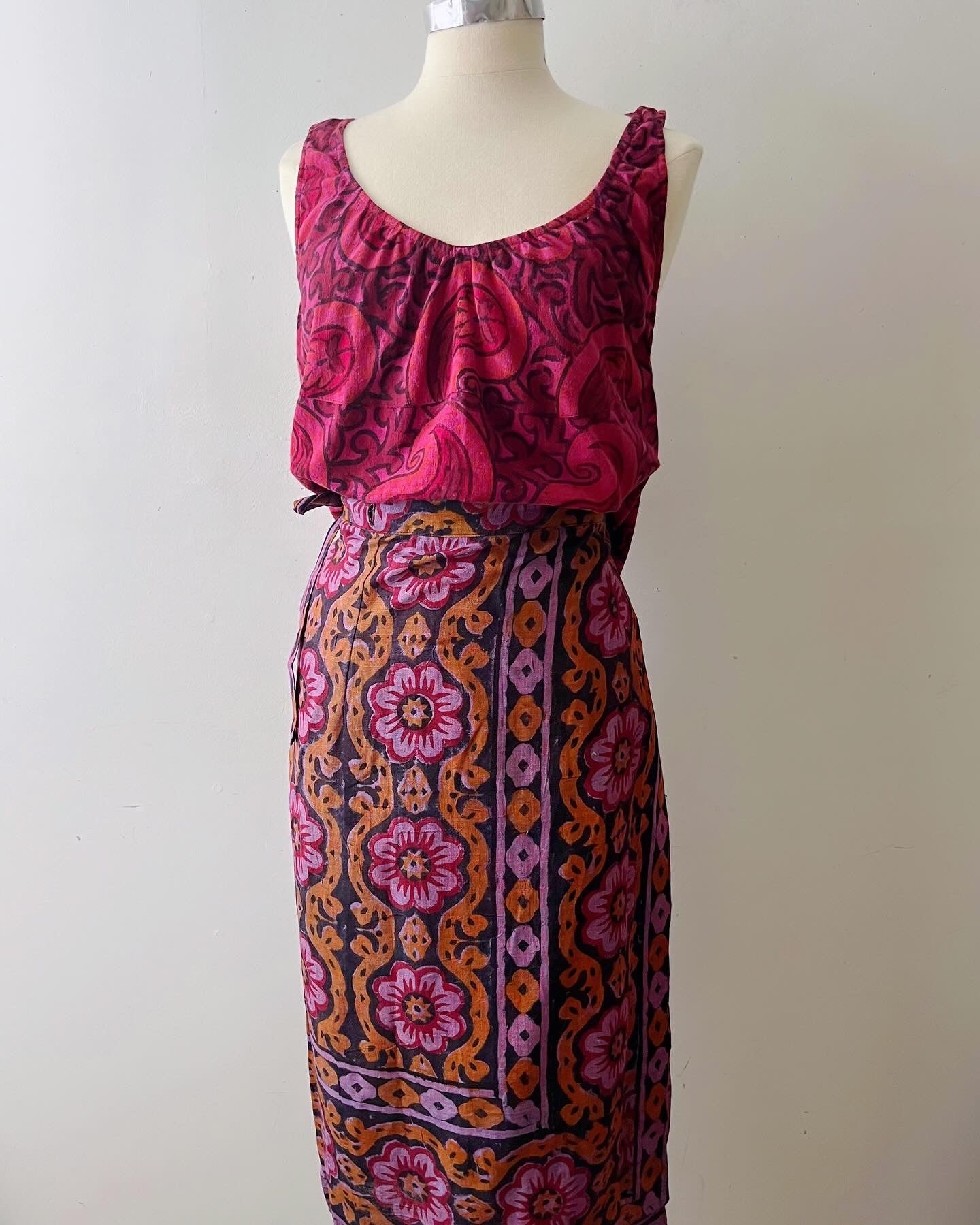 Block Print Floral Wrap Skirt| One Size