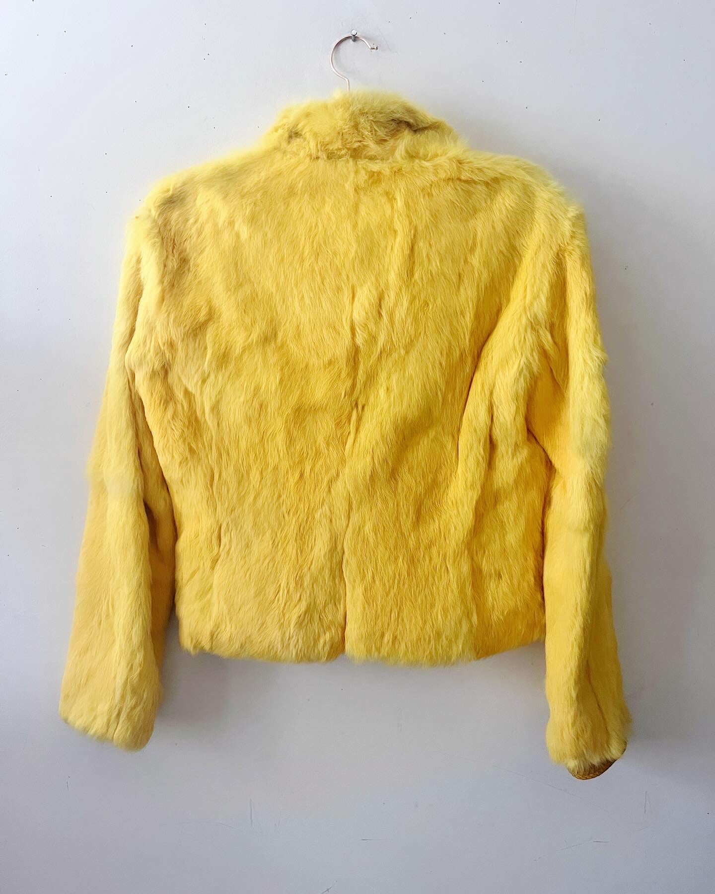 Yellow Fur and Leather Jacket| Extra Small