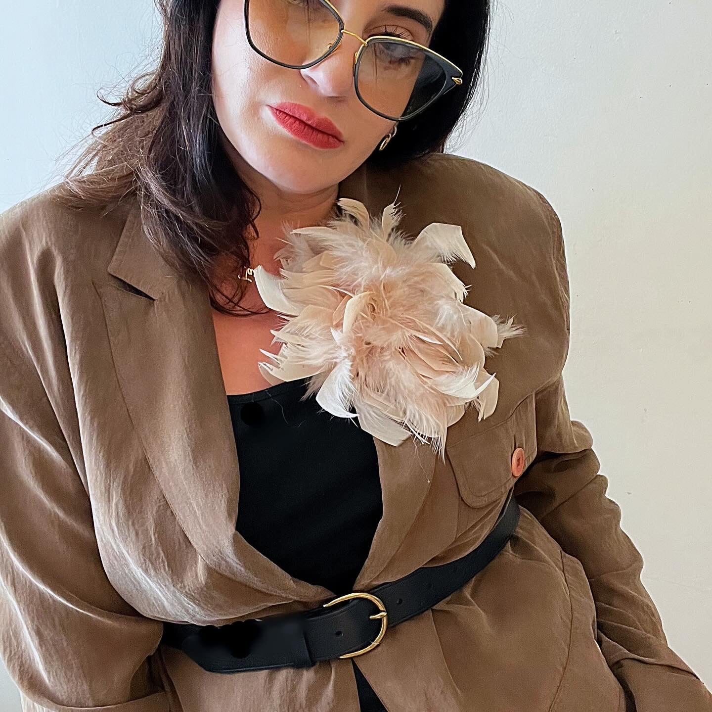 Feather Puff Clip Broach