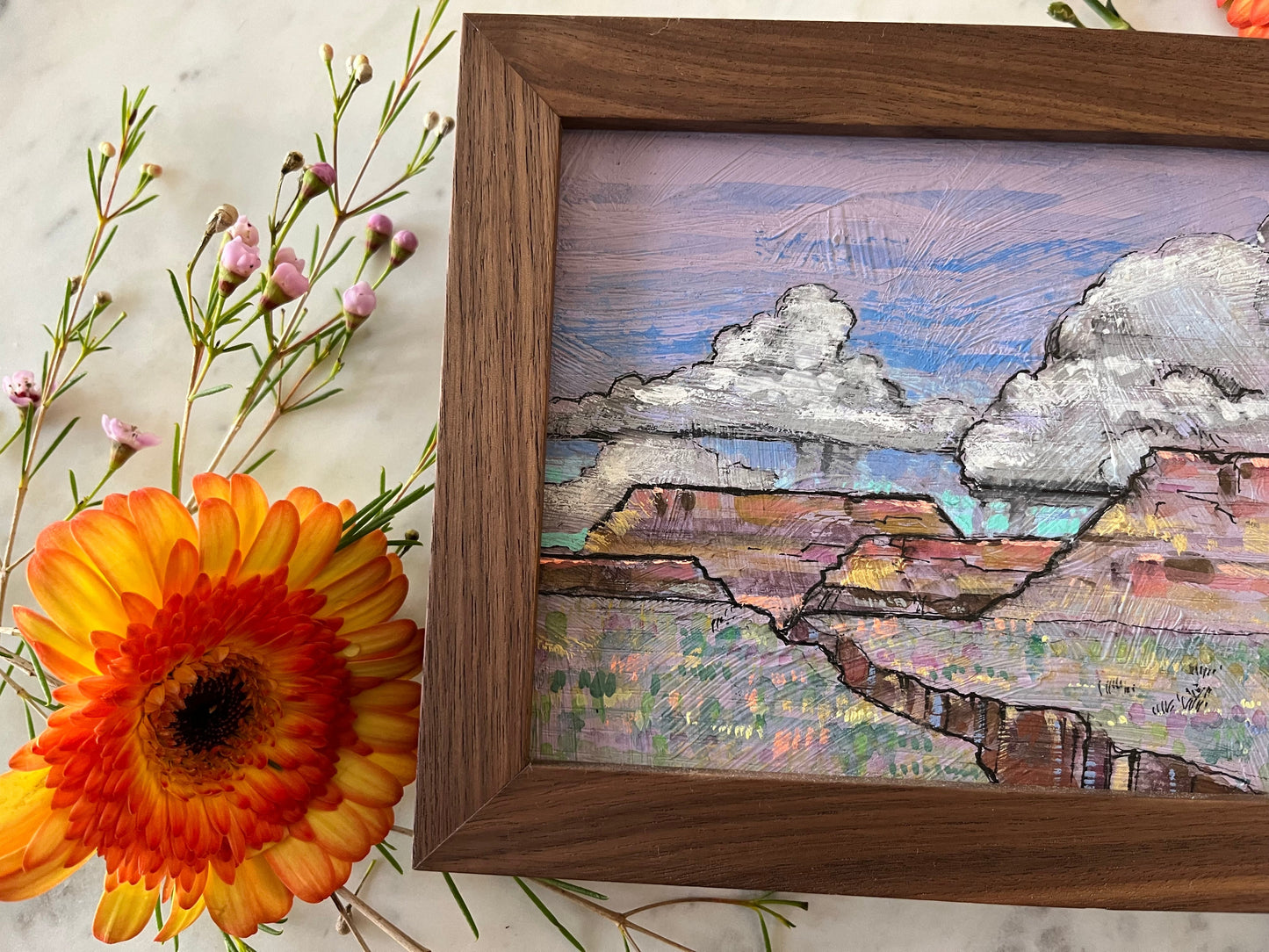 Desert Mountain Scene Painting Don Burgess (unsigned)