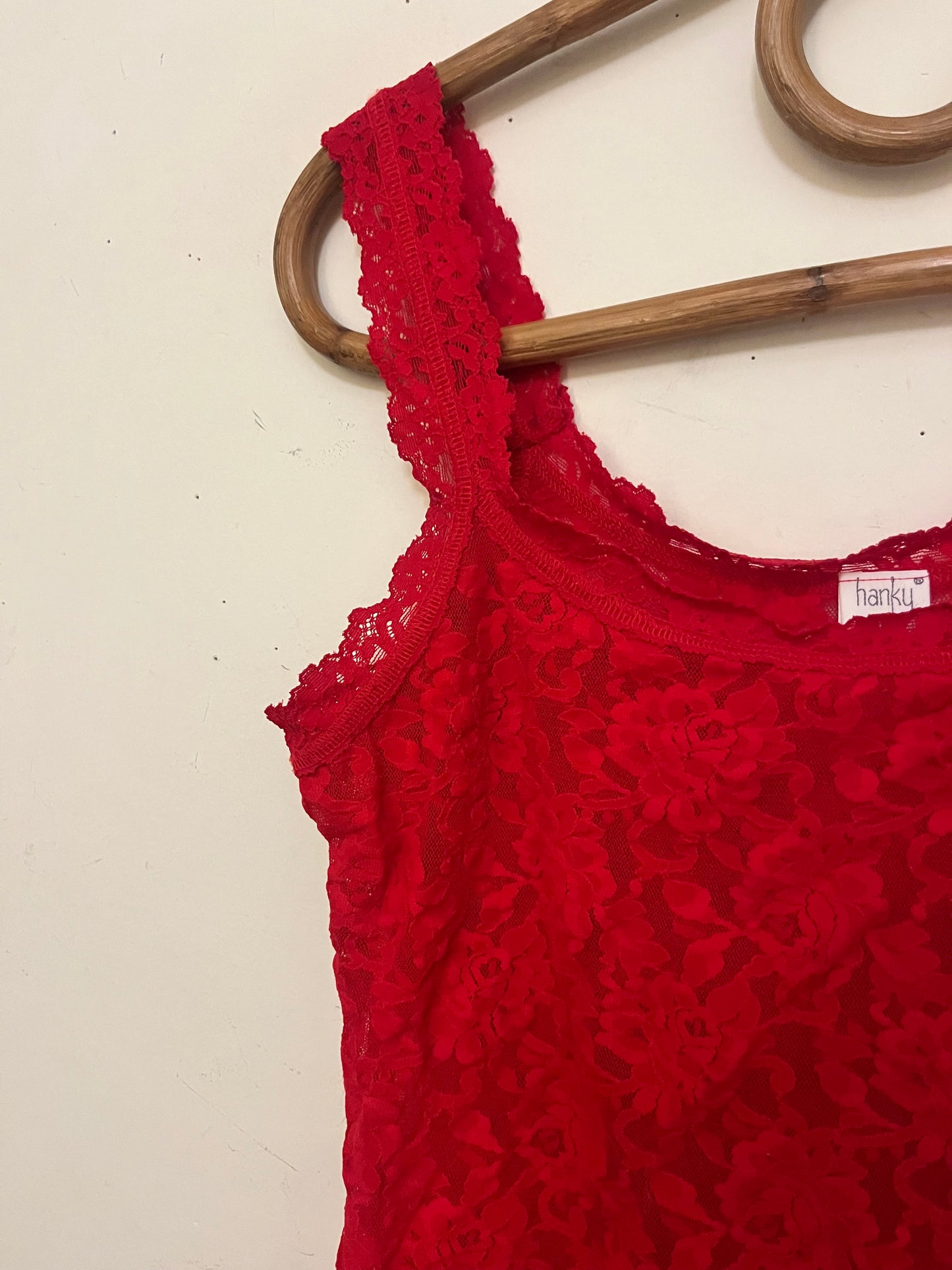 Mesh Lace Pale Red Top| Medium