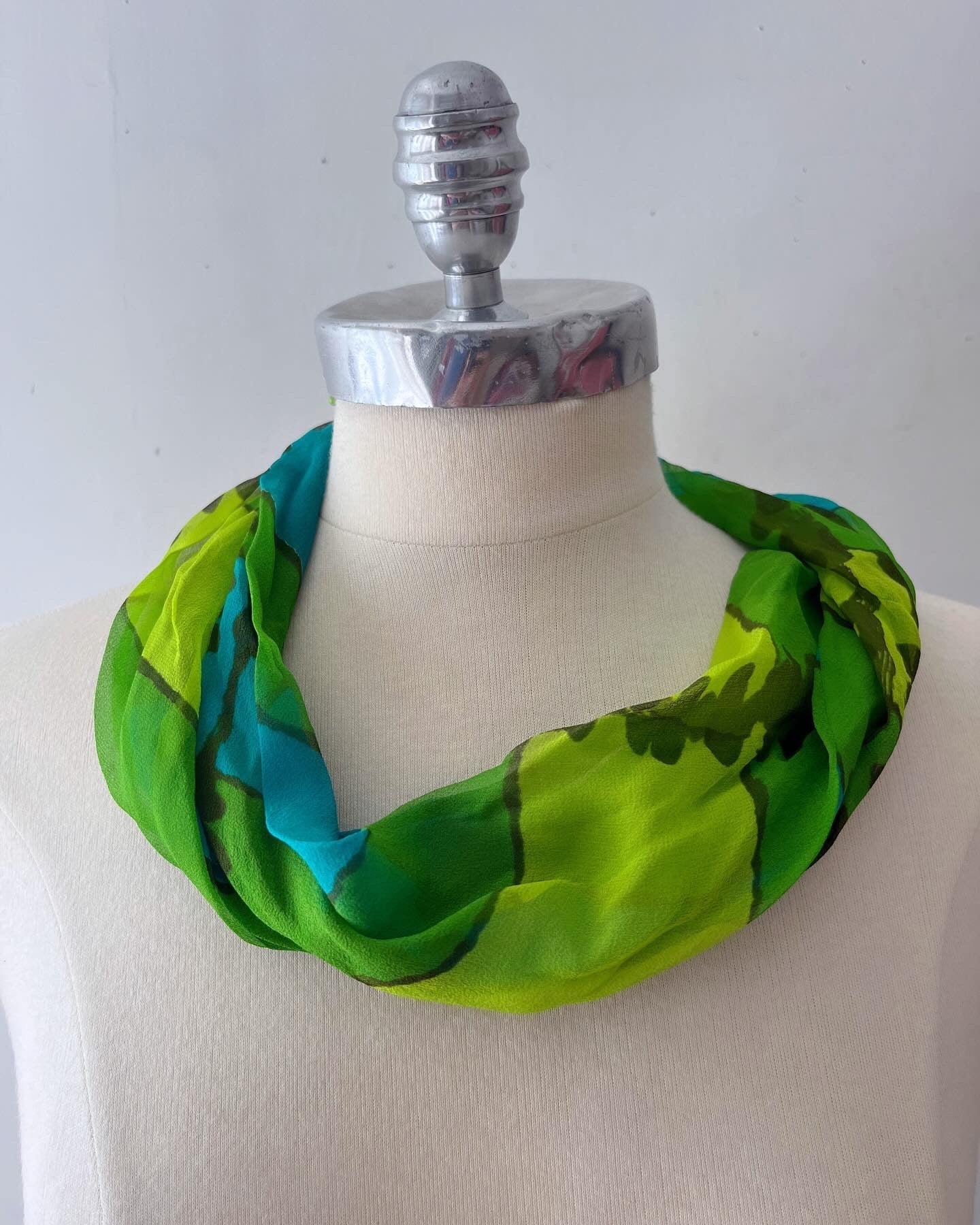 Circle Silk Scarf- Summer Green