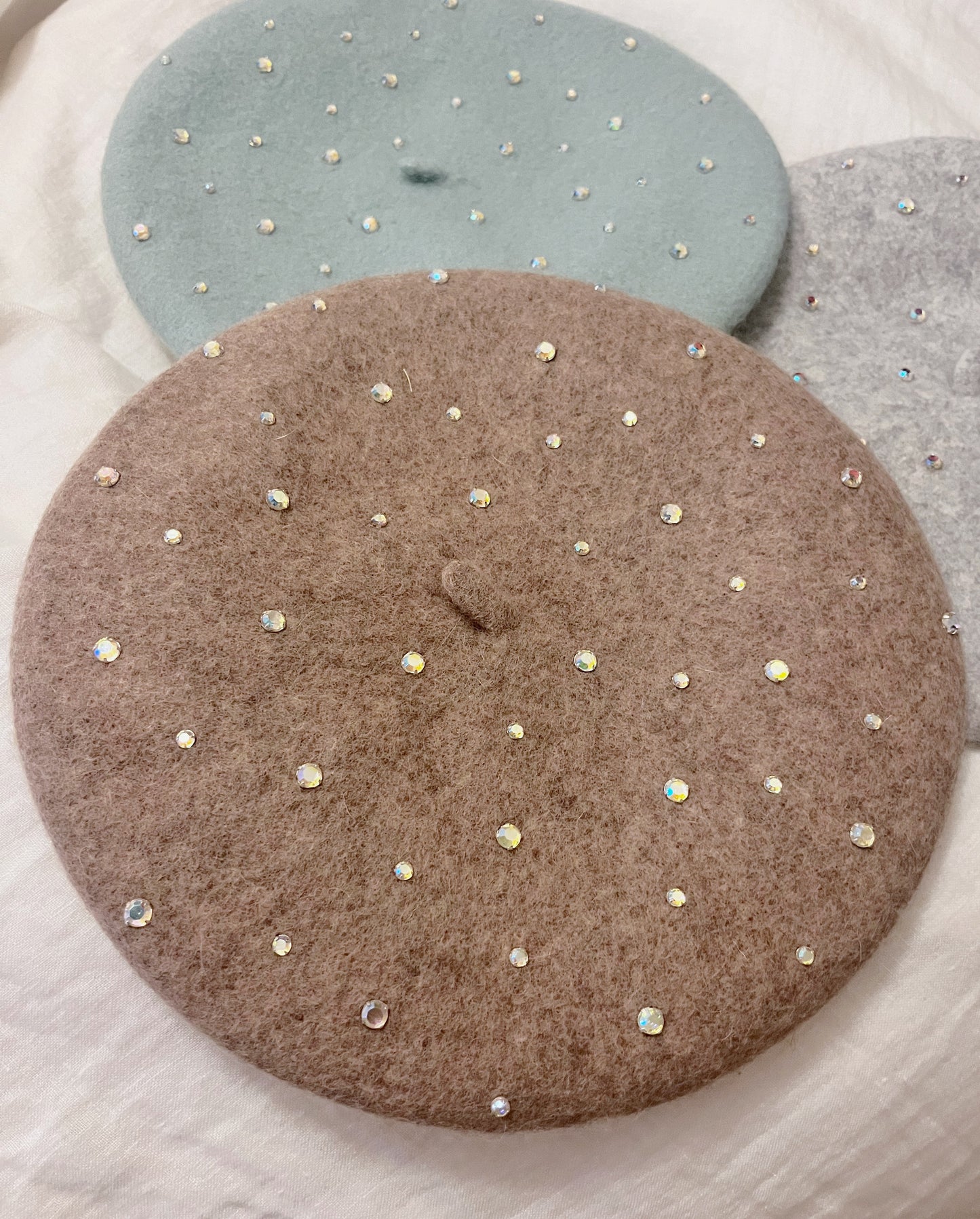 Stud Pop Beret- Sparkle Micro-dose Mocha