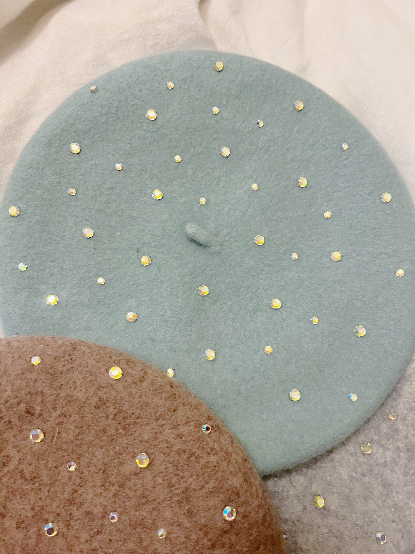 Stud Pop Beret- Sparkle Micro-dose Mint