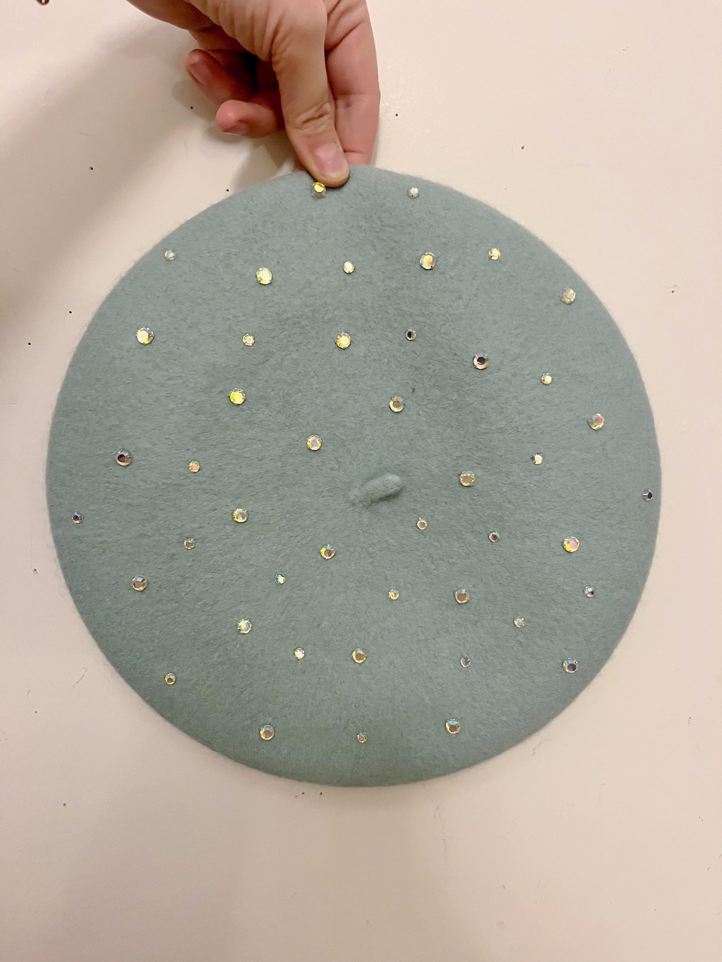 Stud Pop Beret- Sparkle Micro-dose Mint