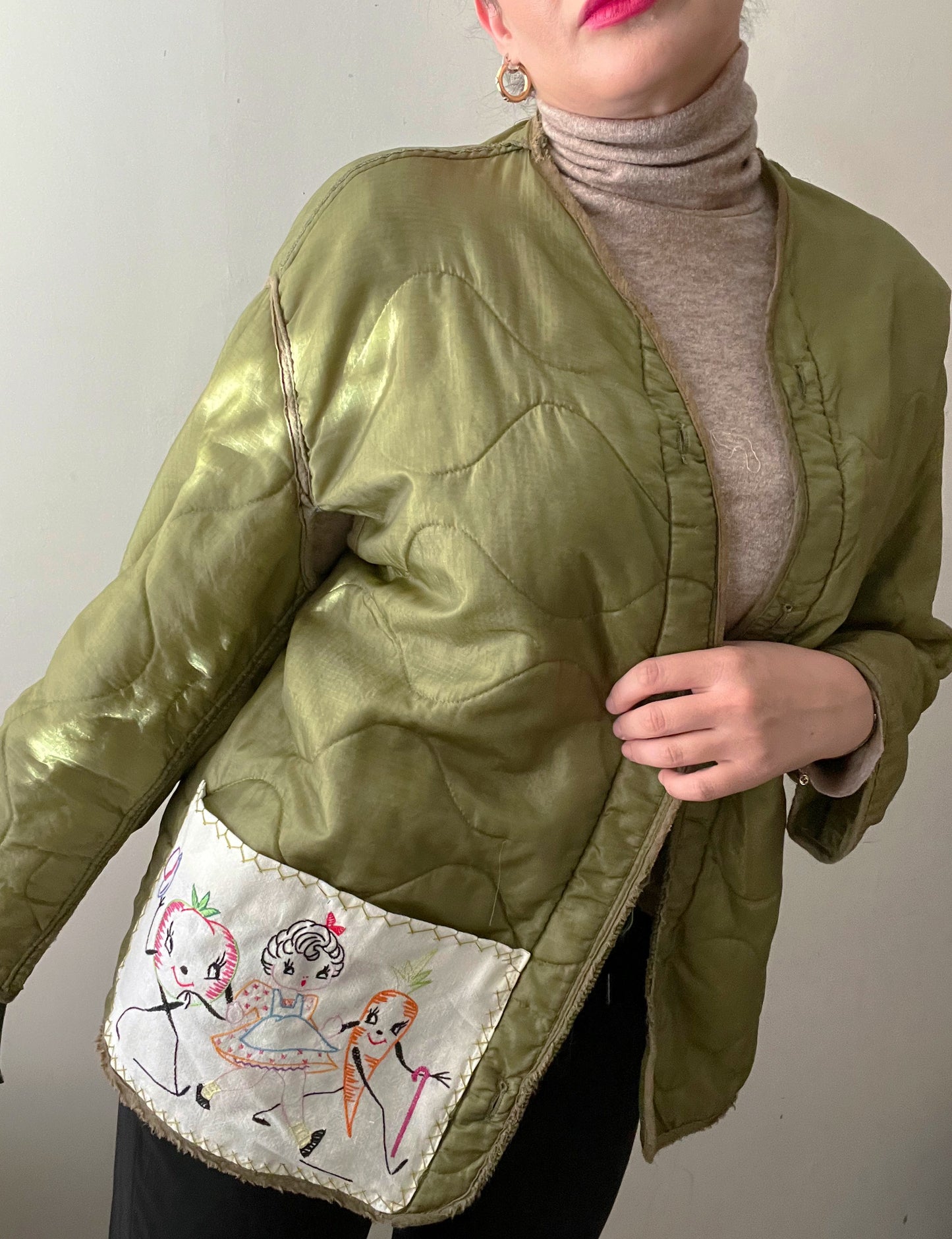 Parachute Patched Pocket Liner Jacket