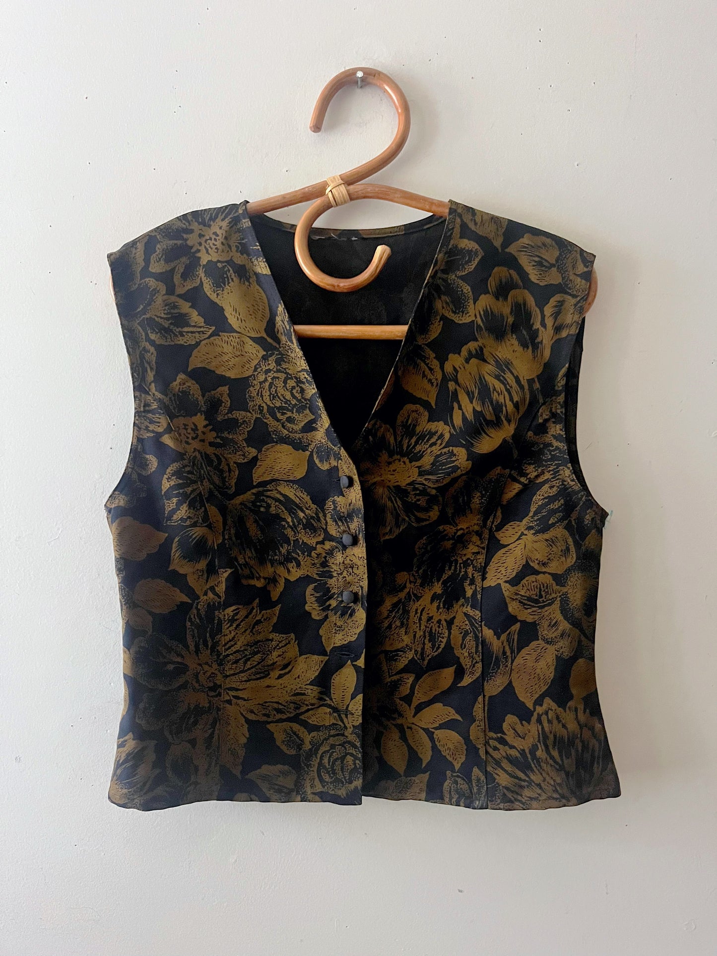 Honey Floral Silk Vest| Medium