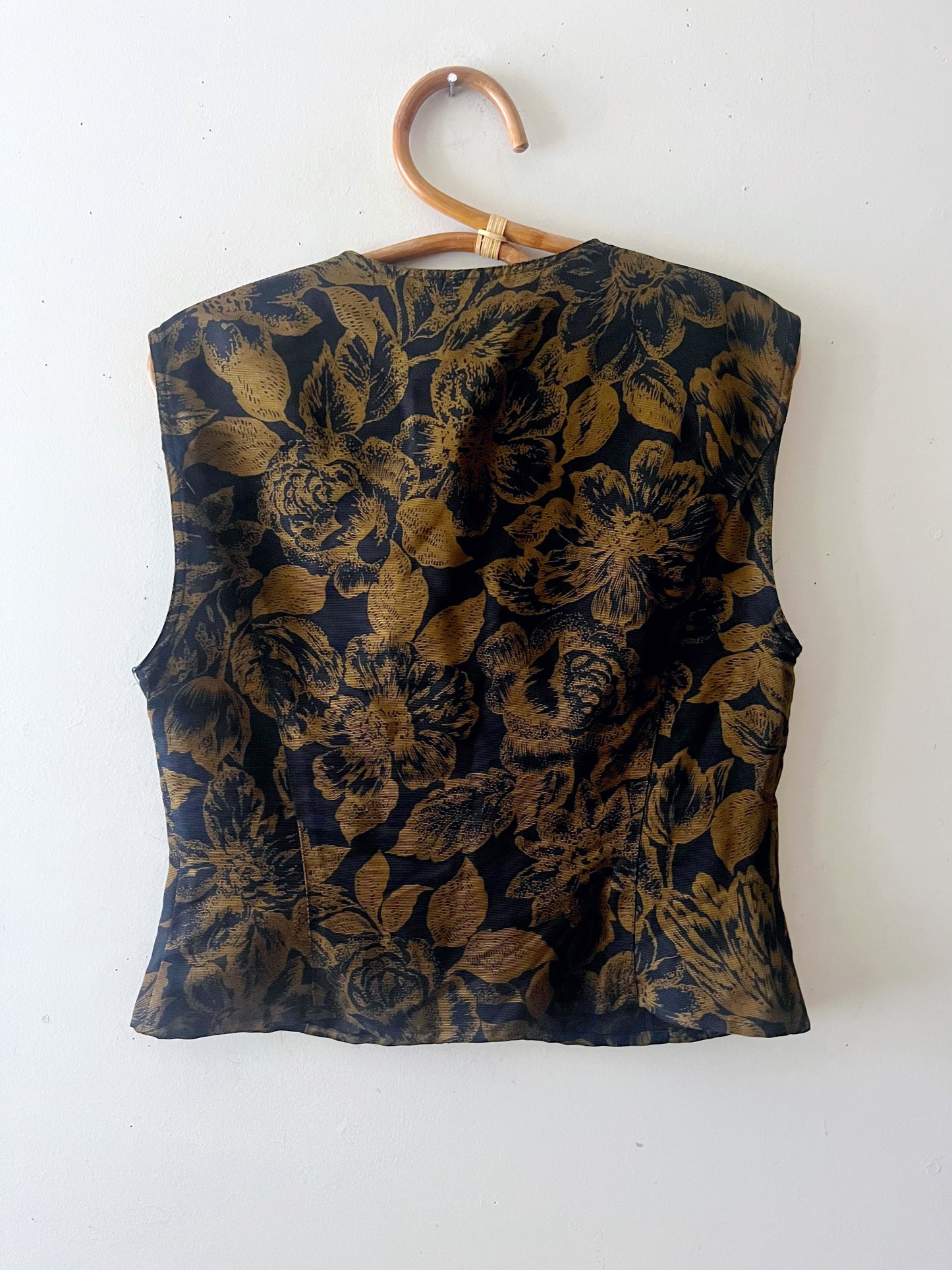 Honey Floral Silk Vest| Medium