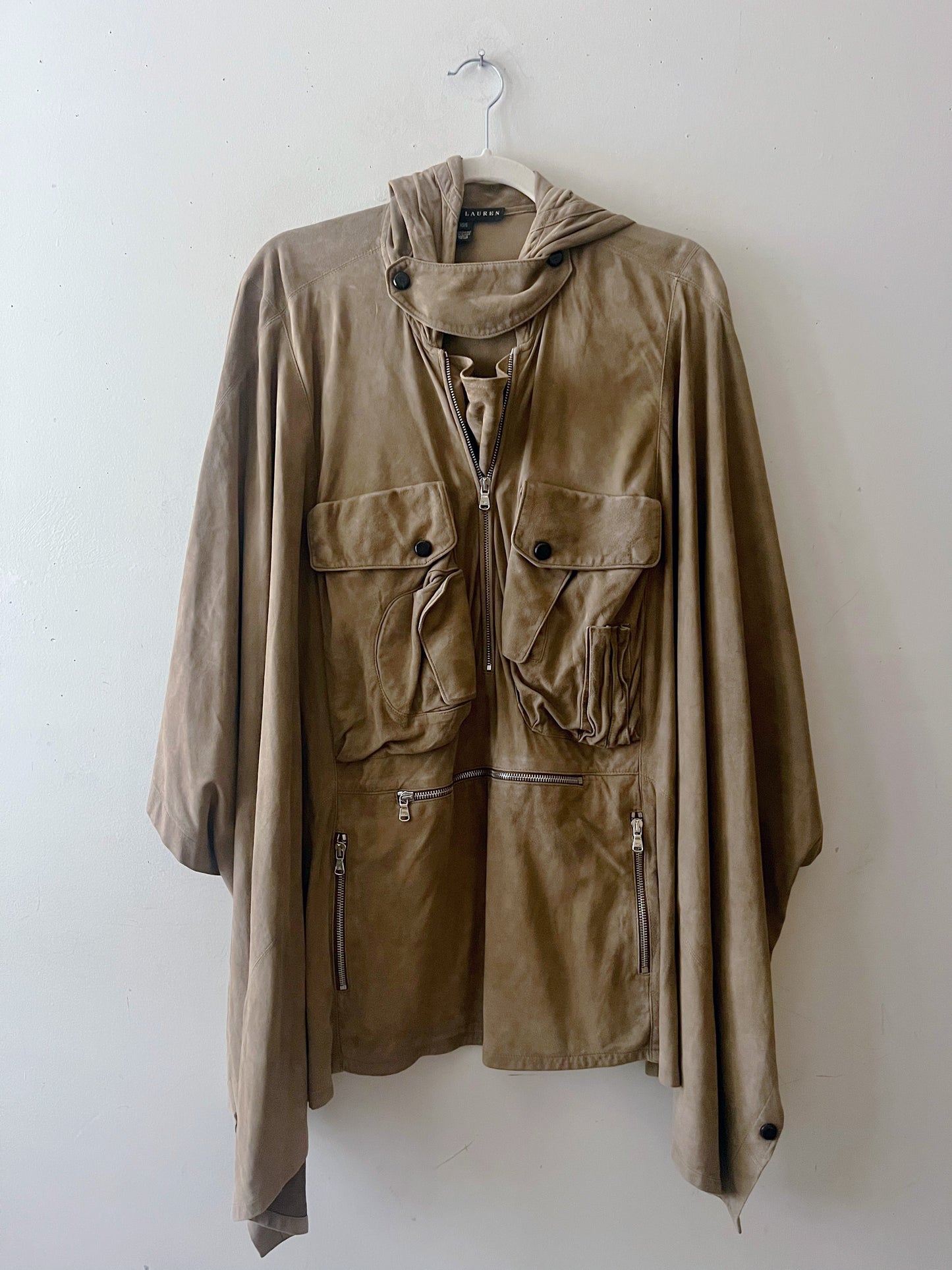 Ralph Lauren Suede Utility Poncho| One Size