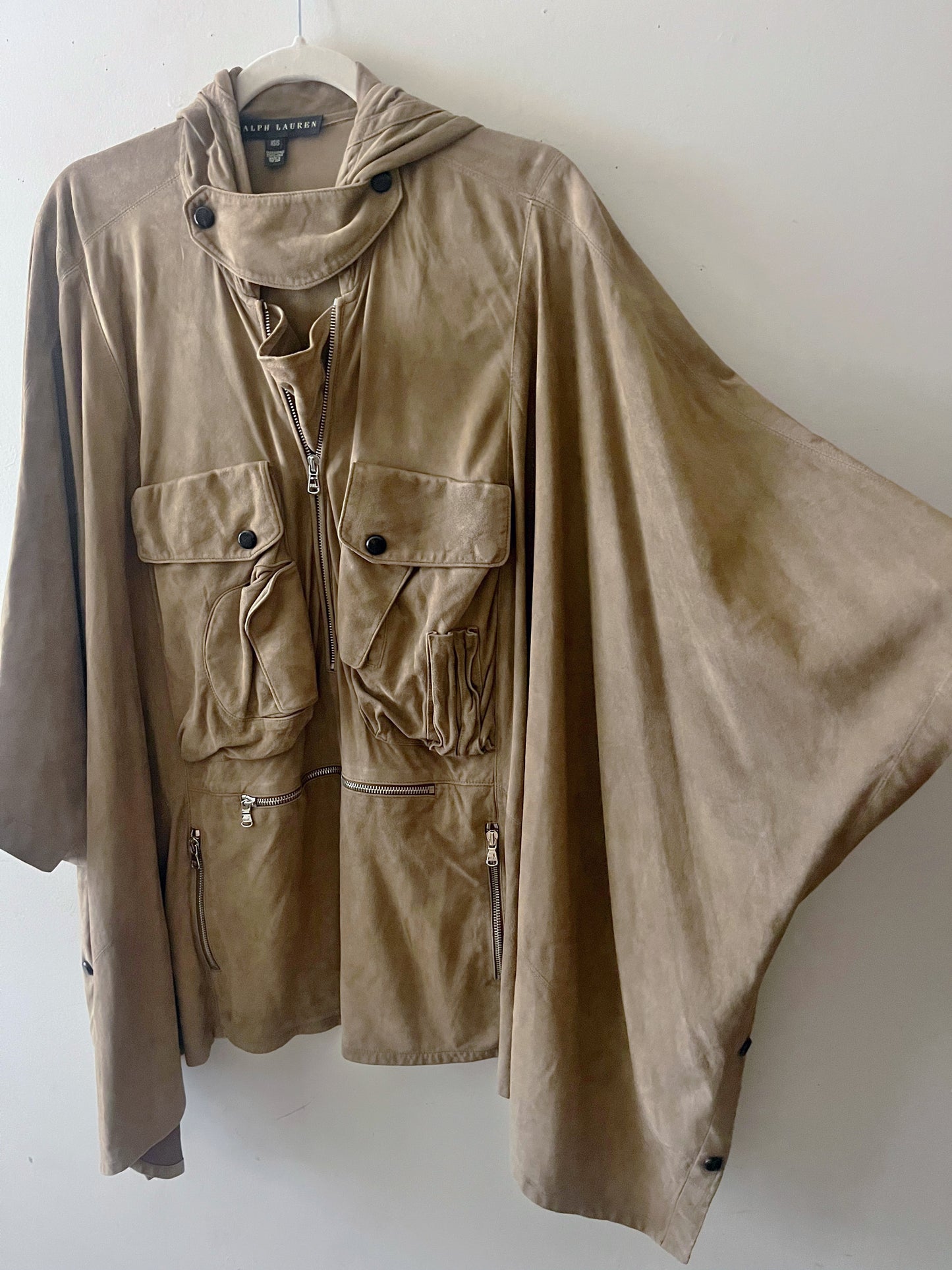 Ralph Lauren Suede Utility Poncho| One Size