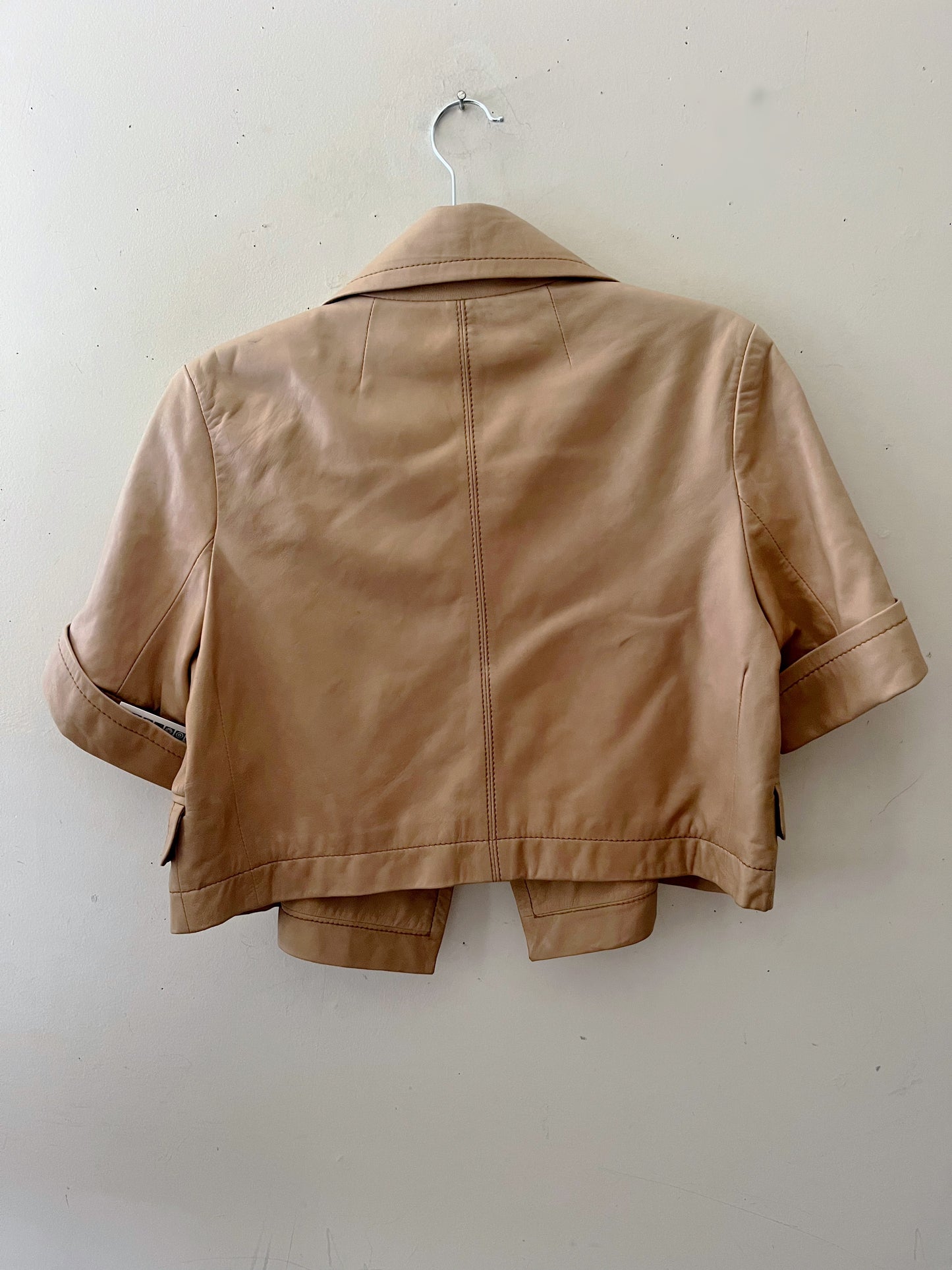 Cropped Leather Jacket | Medium