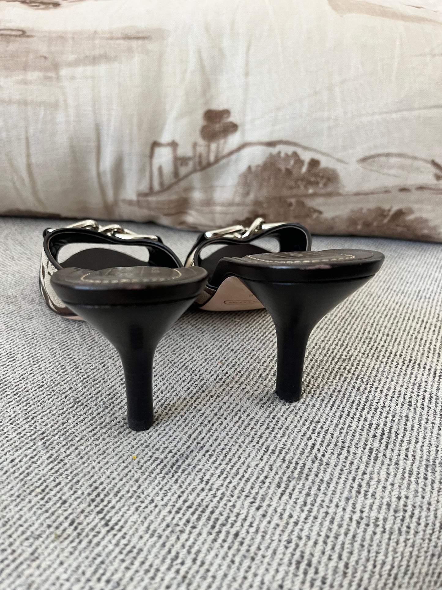 Coach Kitten Heel Slide Sandal Shoes| Size 8