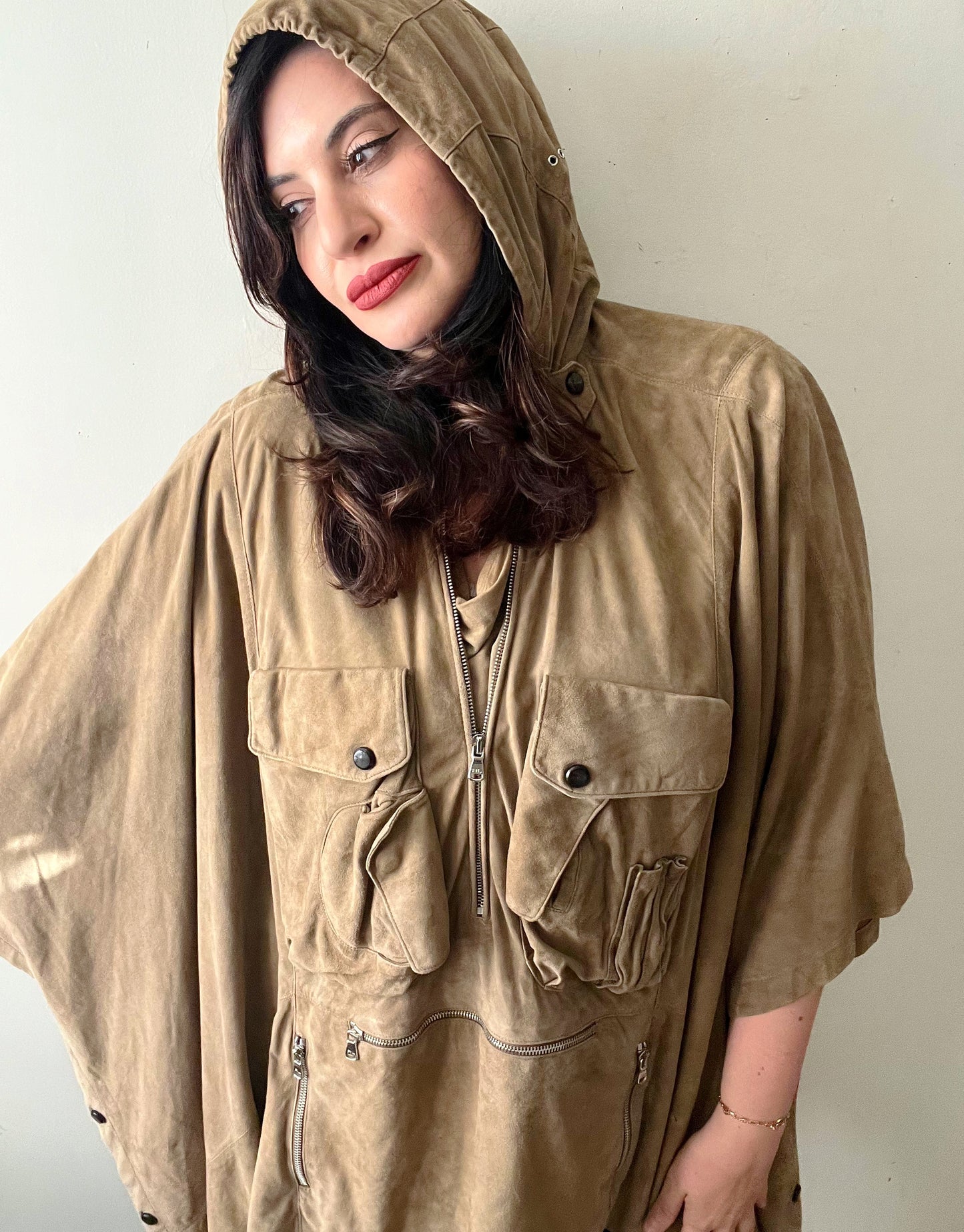 Ralph Lauren Suede Utility Poncho| One Size