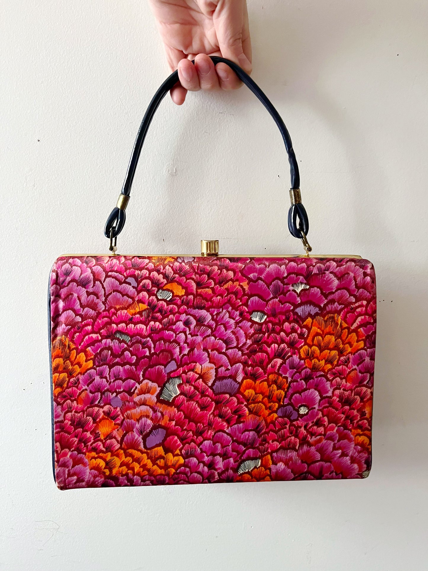 Floral Patent Handbag Purse