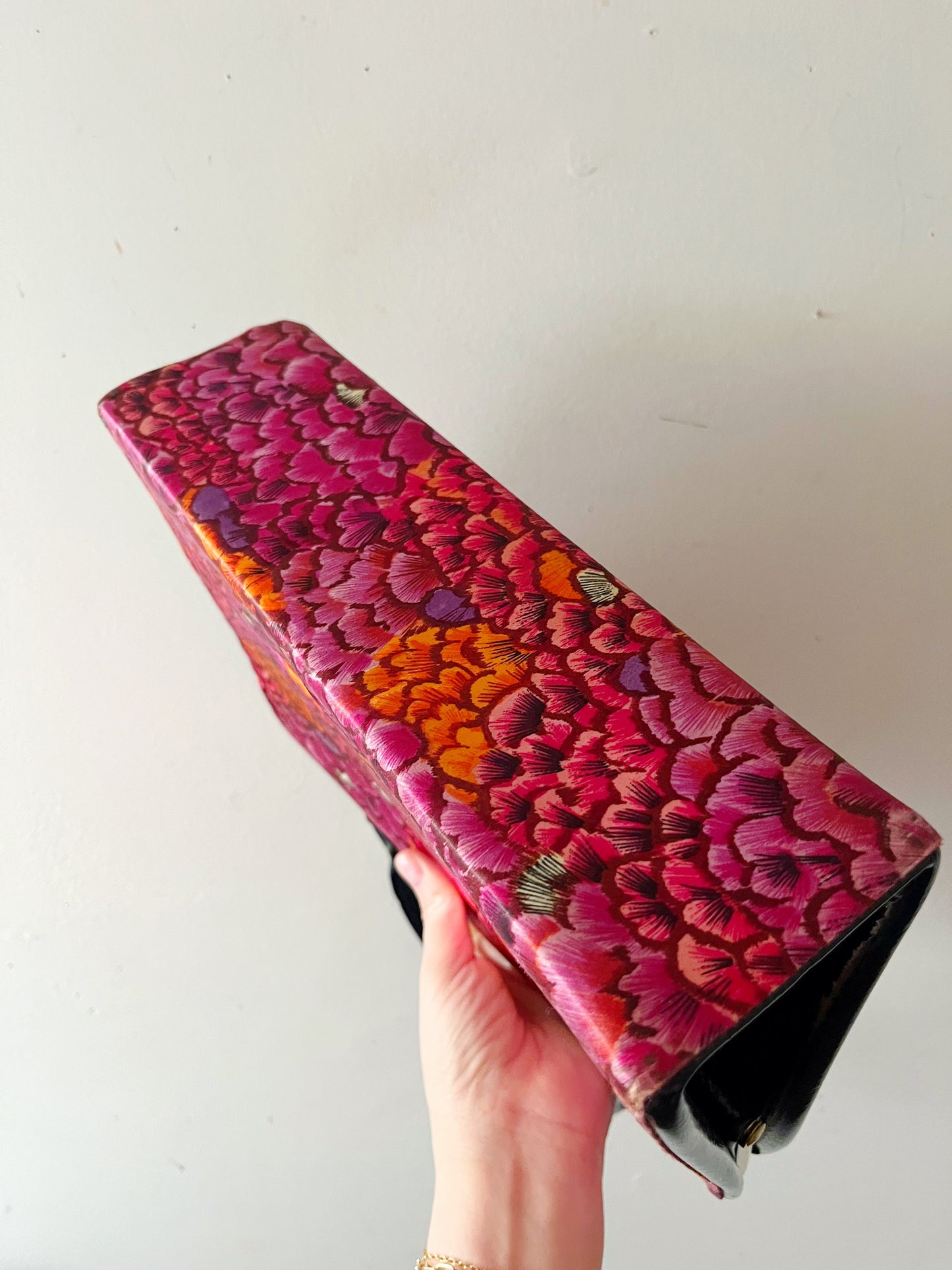 Floral Patent Handbag Purse