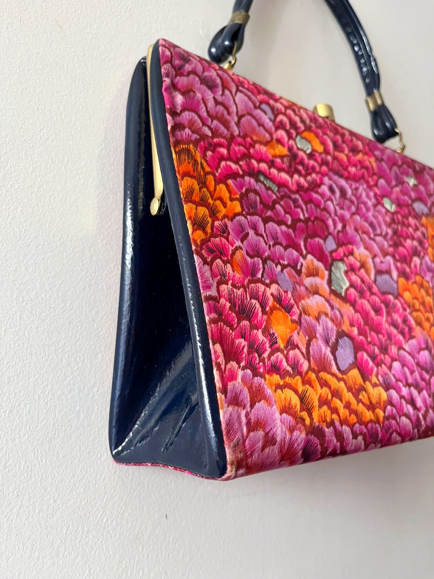 Floral Patent Handbag Purse