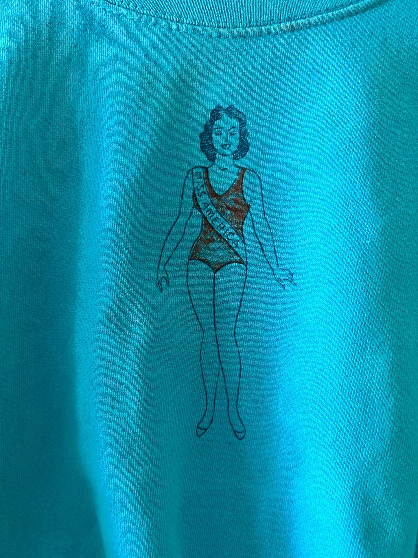Miss America Modern Crew Sweat Top Turquoise| S/M