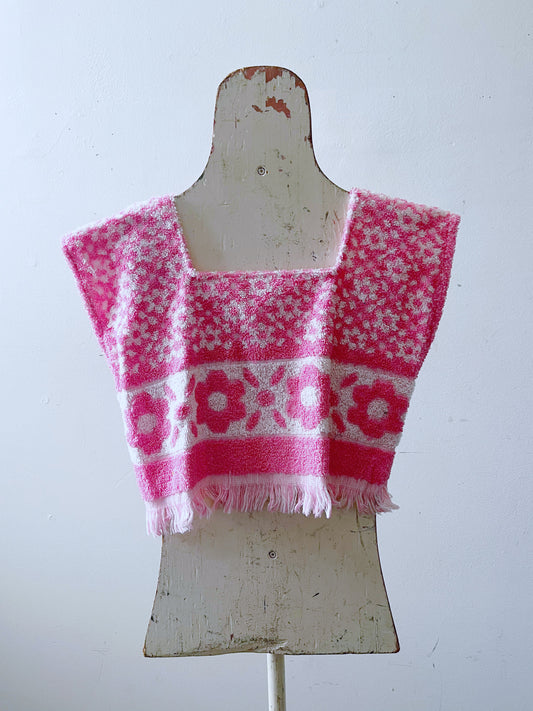 Kids Towel Top- Pink Daisy