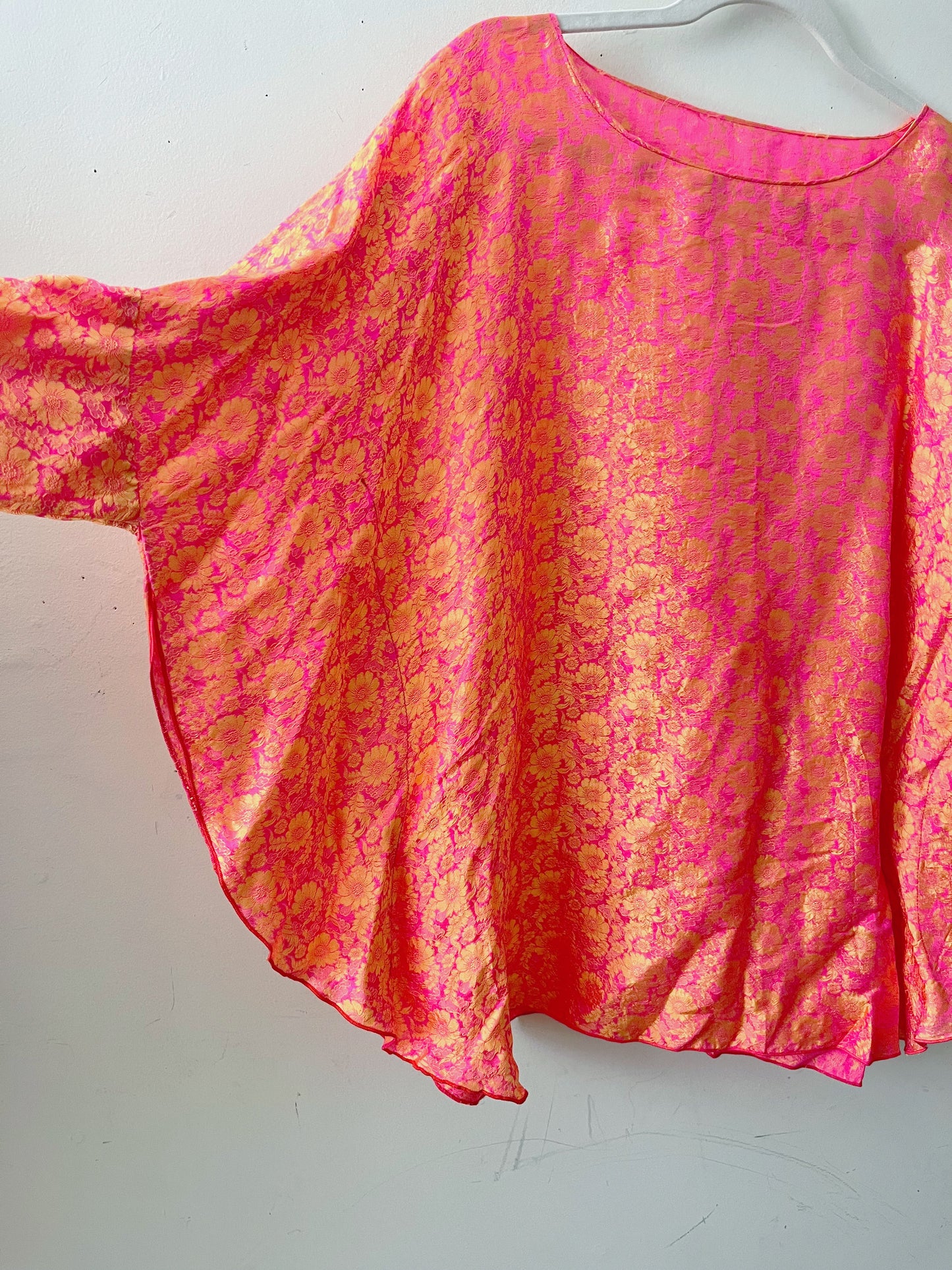 Silk Boho Floral Tunic Top | One Size