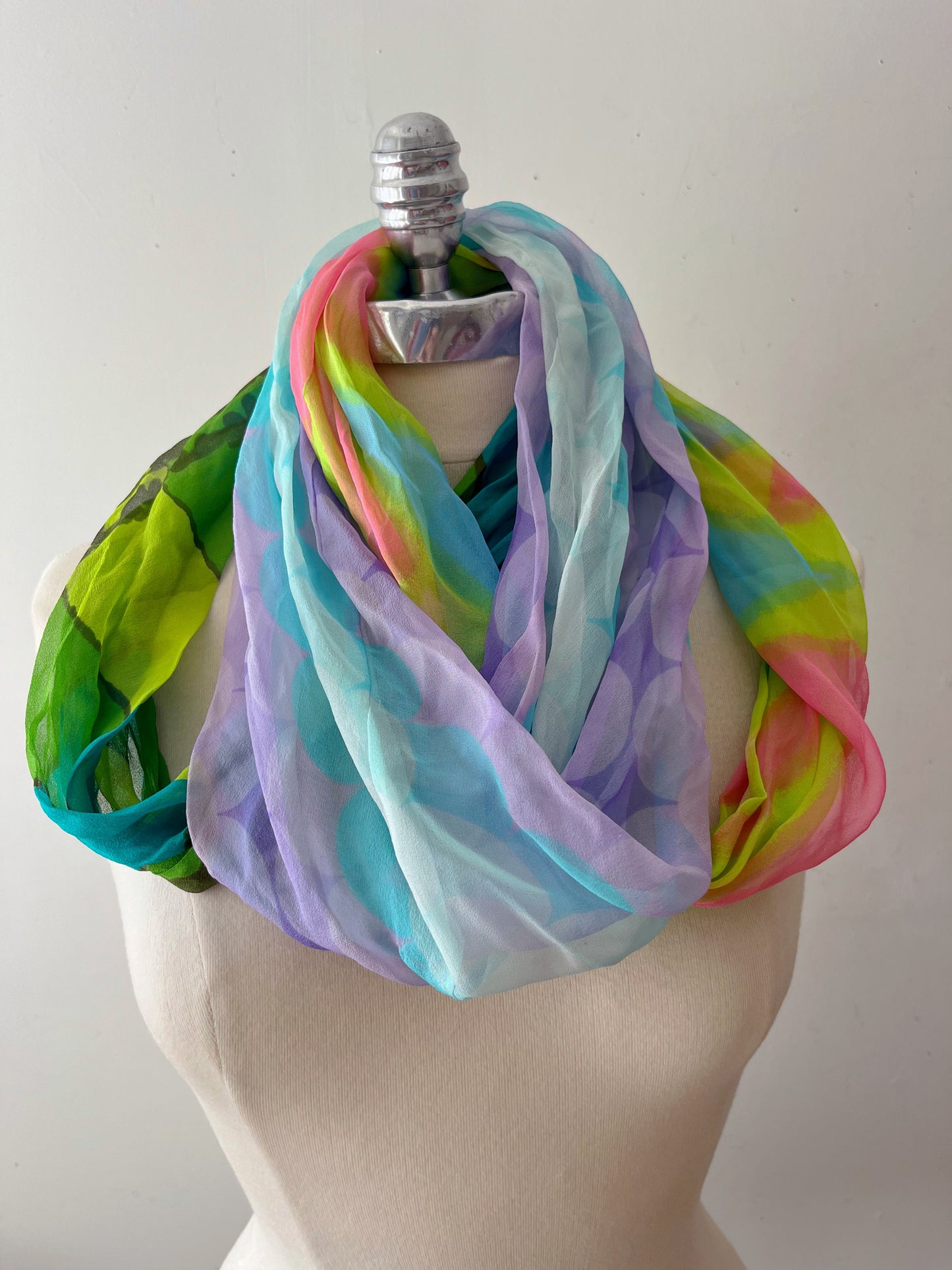 Circle Silk Scarf- Pastel Hues