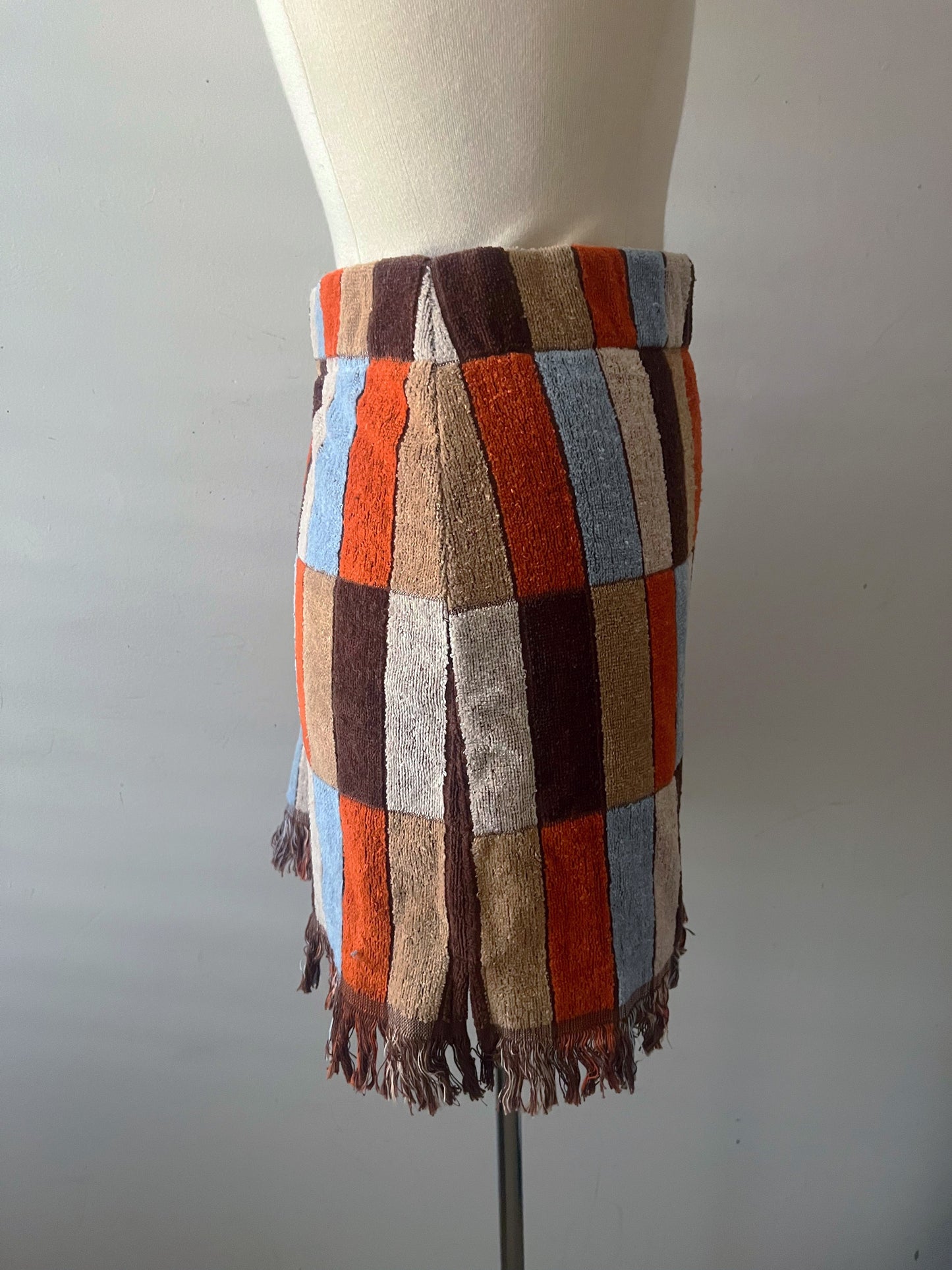 Warm Tiled Towel Mini Skirt