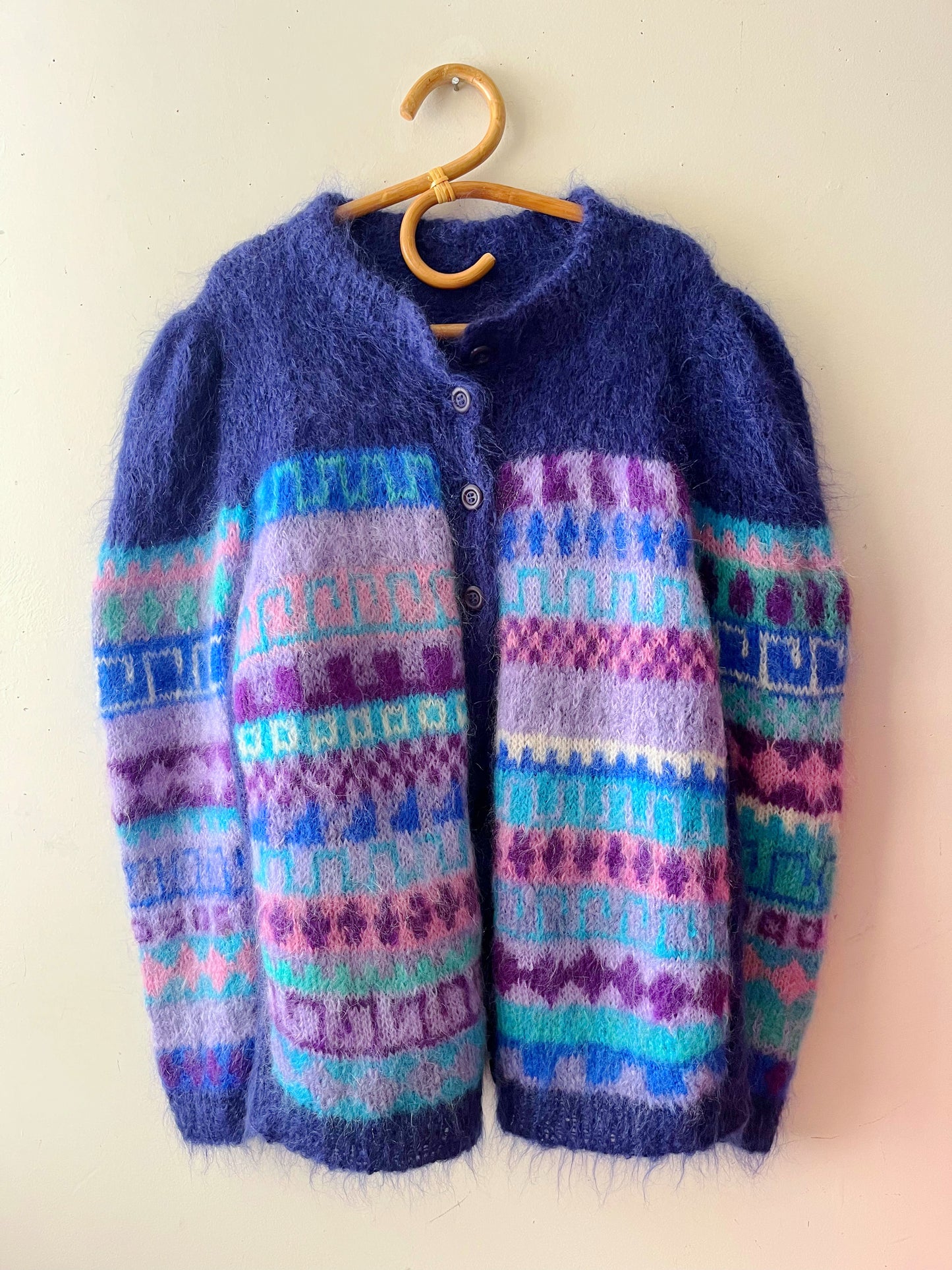 Mohair Knit Patterned Sweater| XL/XXL