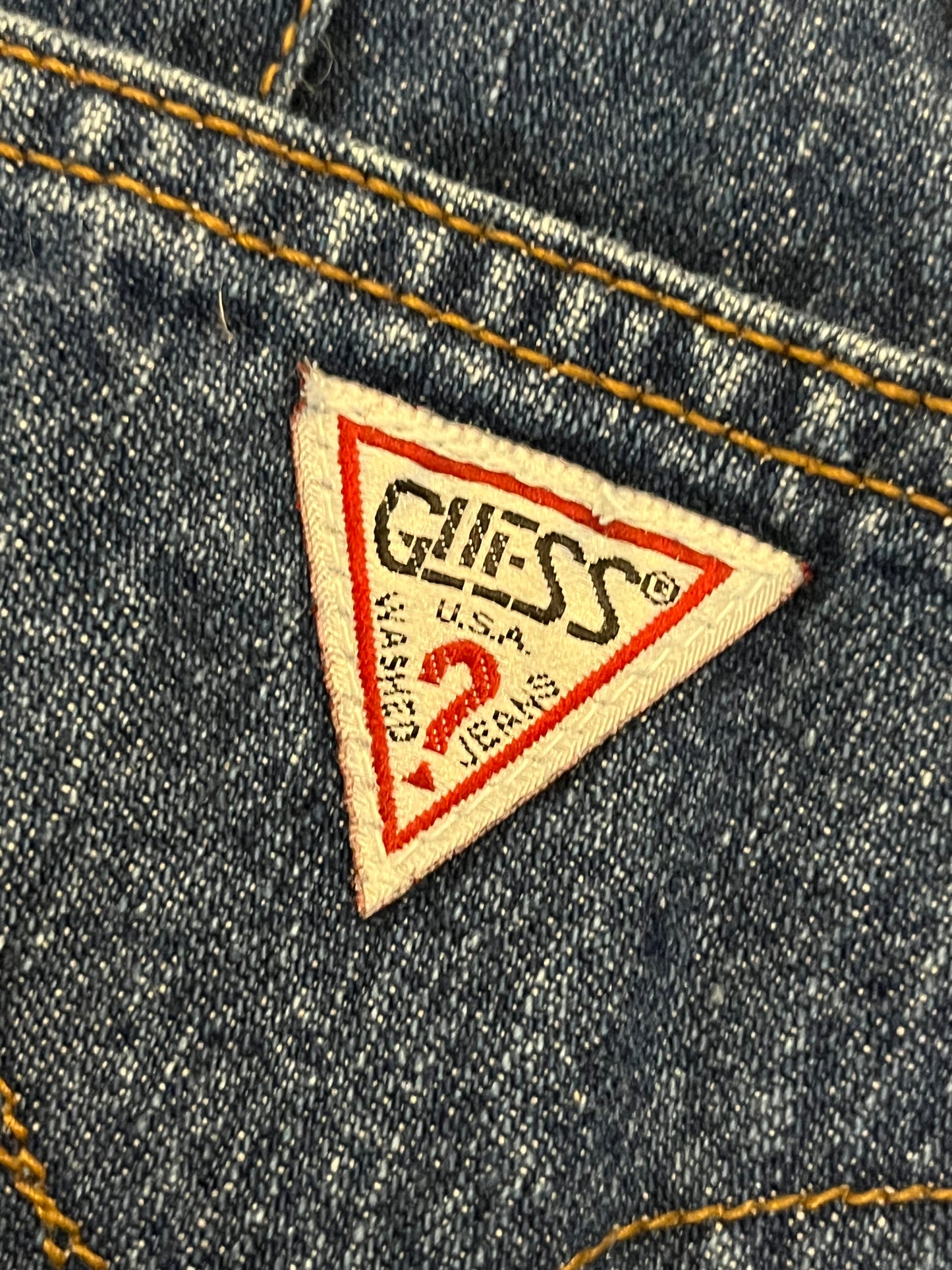 Vintage Guess Denim Blue Jeans- Pleated Wide Leg