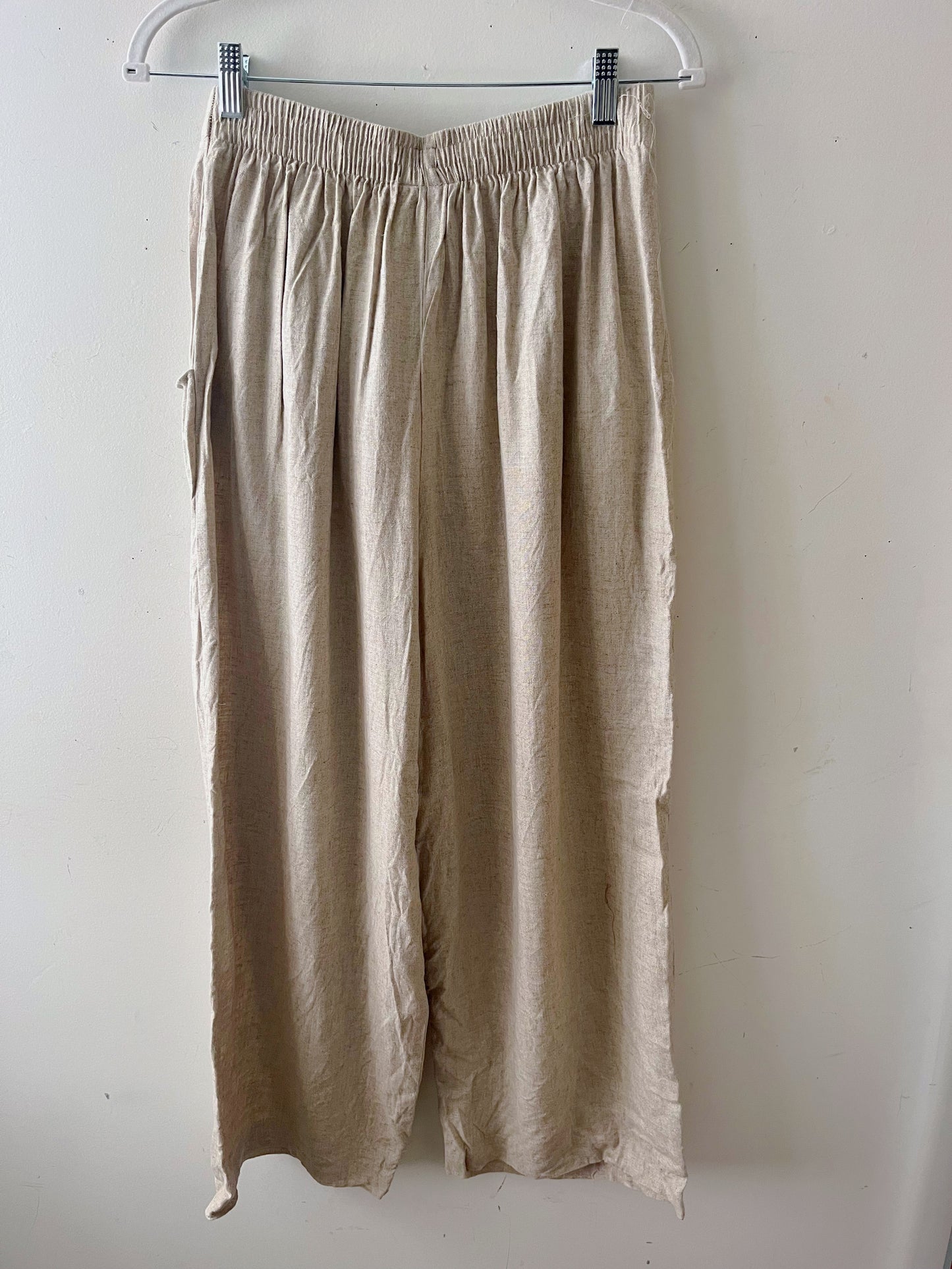 Linen Flowy Trousers- Sand