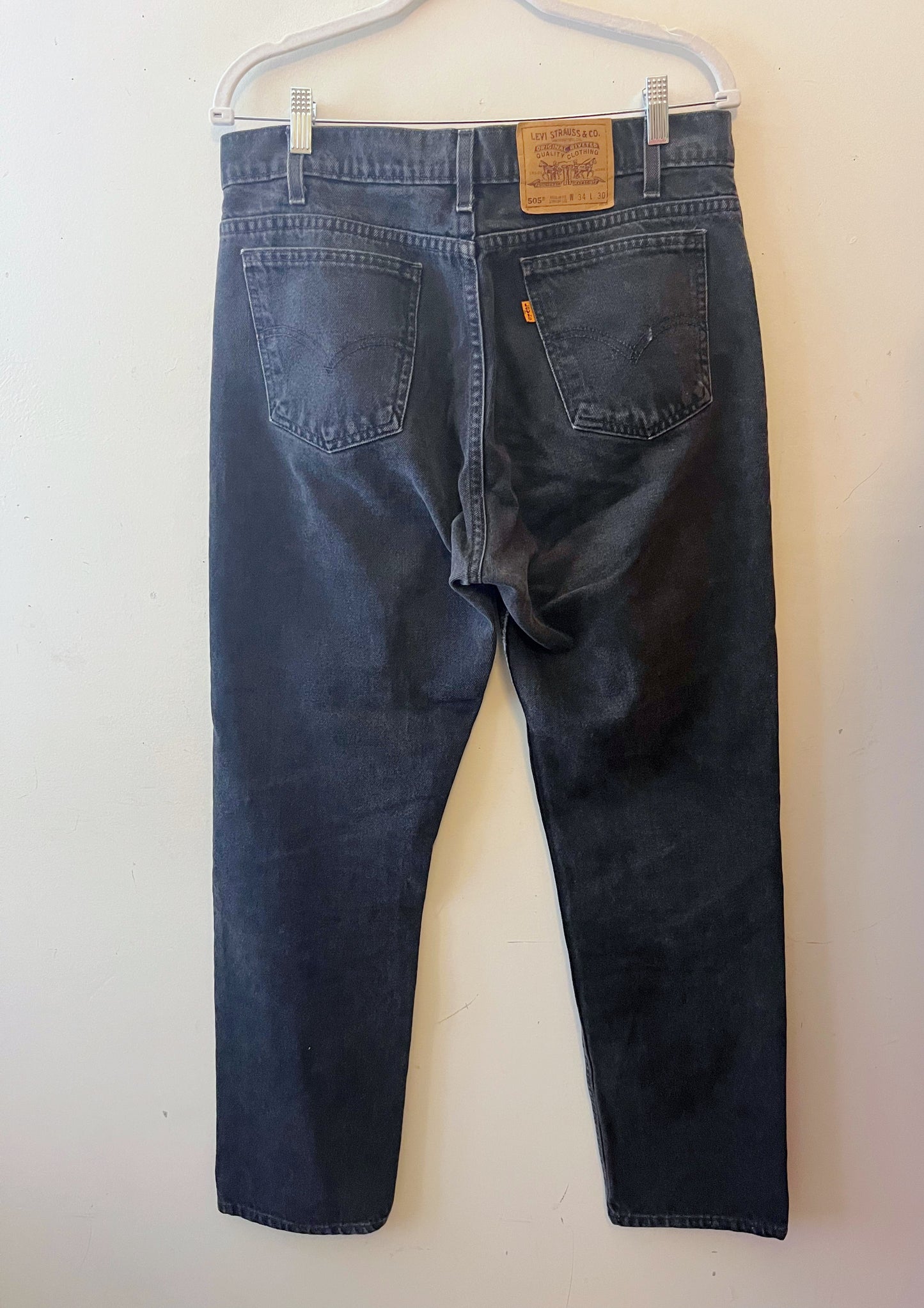 Vintage Levi Denim Black Jeans- Orange Tab