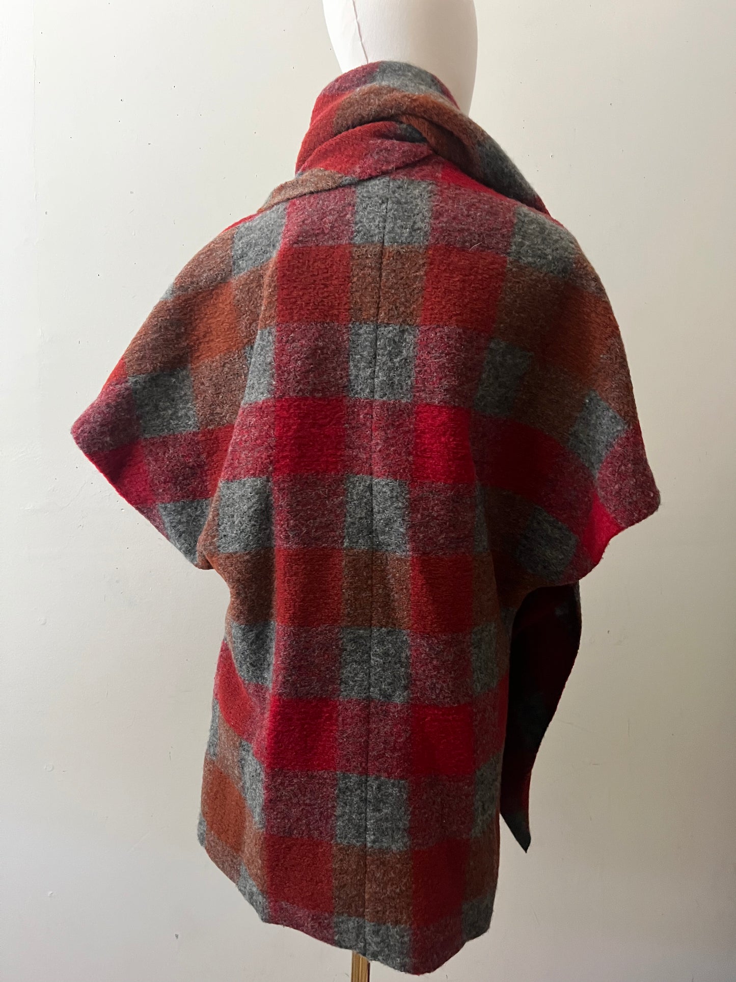 Plaid Knit Layering Scarf Jacket| M/L