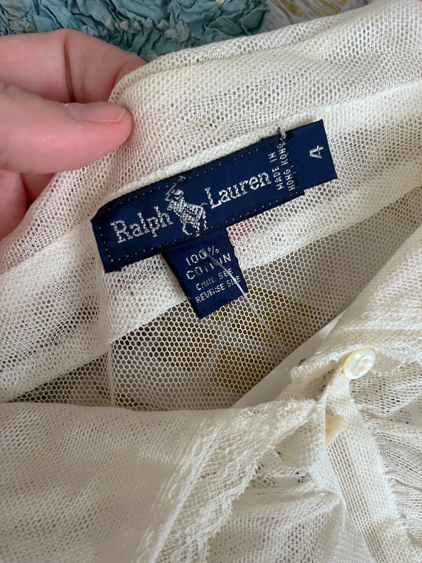 Ralph Lauren Sheer Ruffle Blouse| S/M