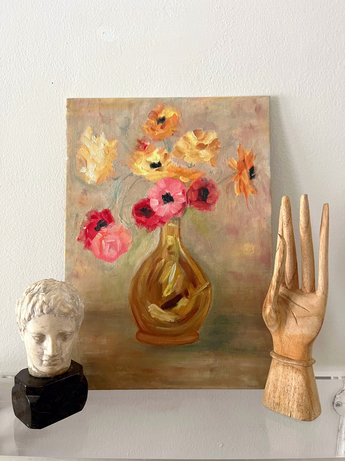 Floral Painting- Pink Coral In Vase