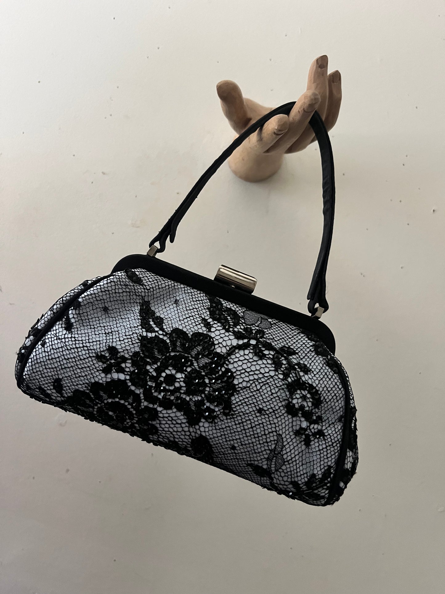 Satin & Lace Evening Handbag