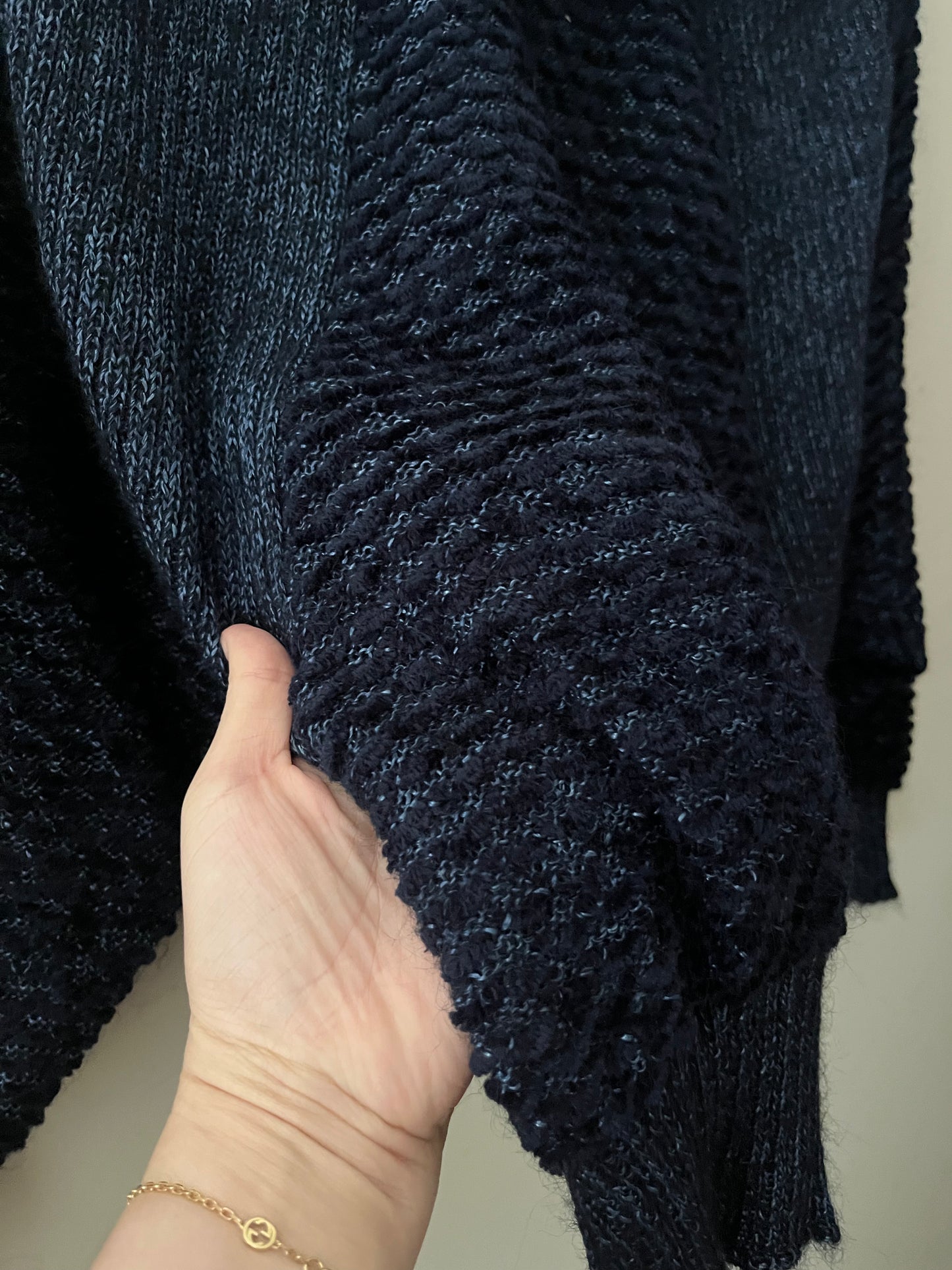 Denim Color Hand Knit Sweater