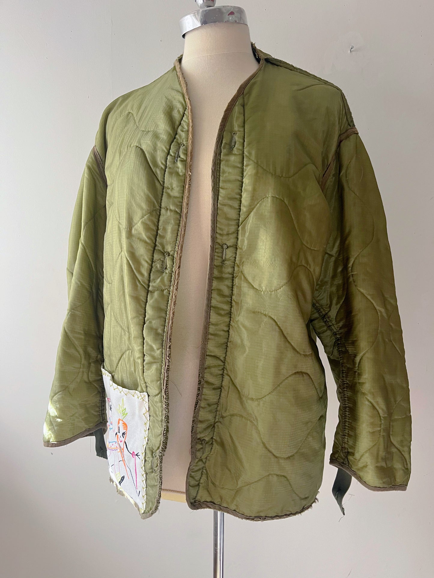 Parachute Patched Pocket Liner Jacket