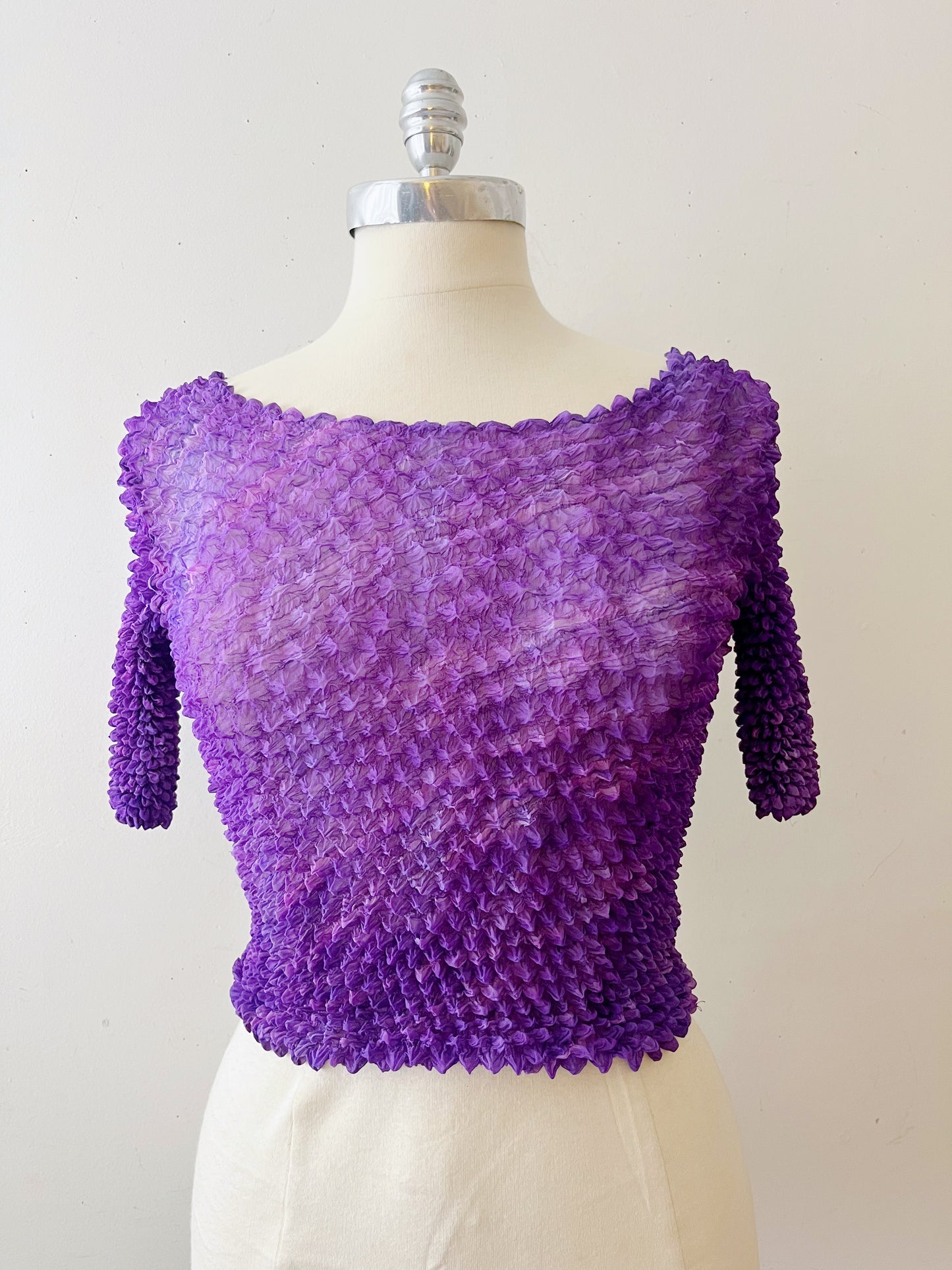Crinkle Marbled Popcorn Top| One Size