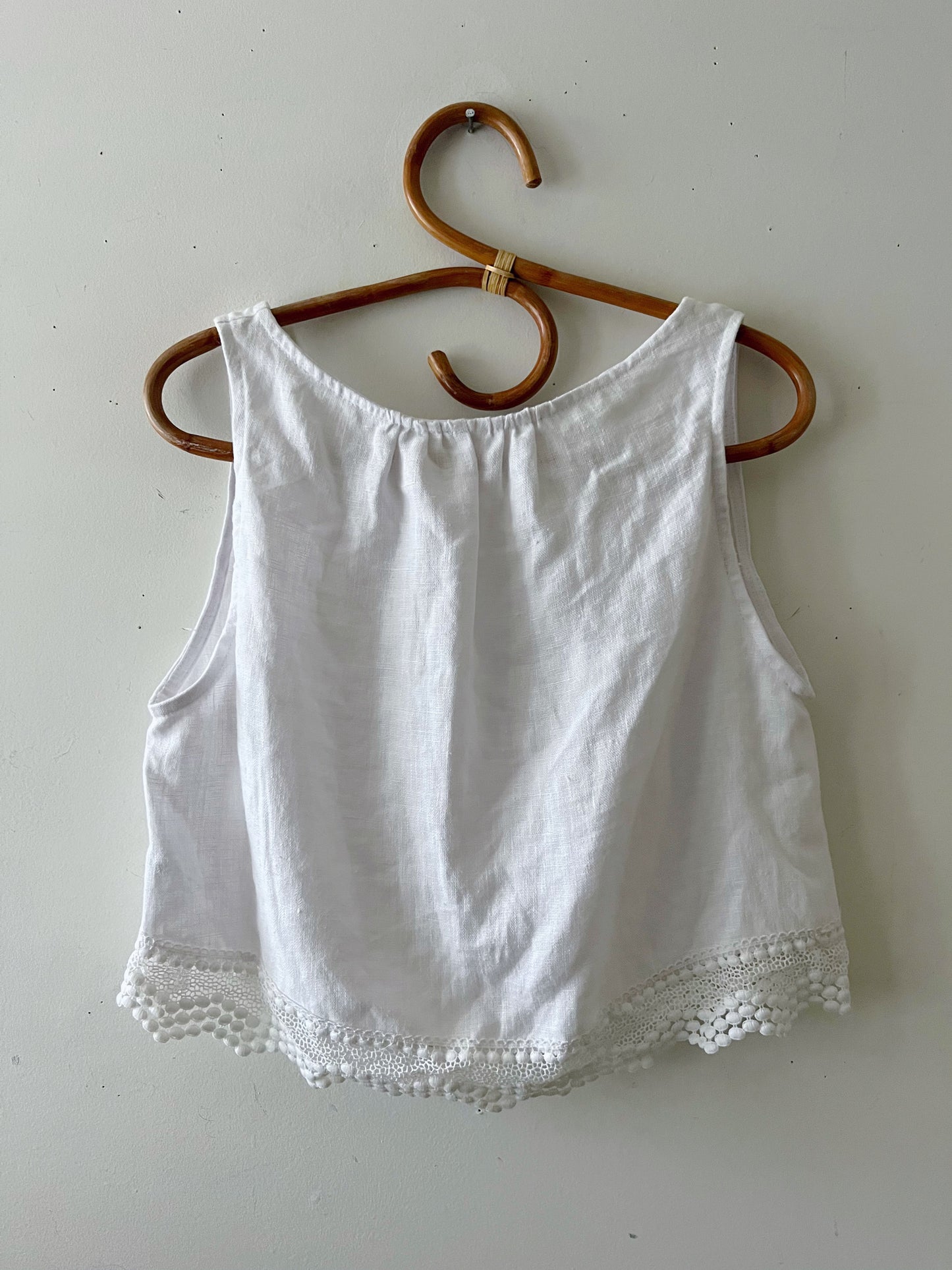 Babydoll Linen & Lace Top| M/L