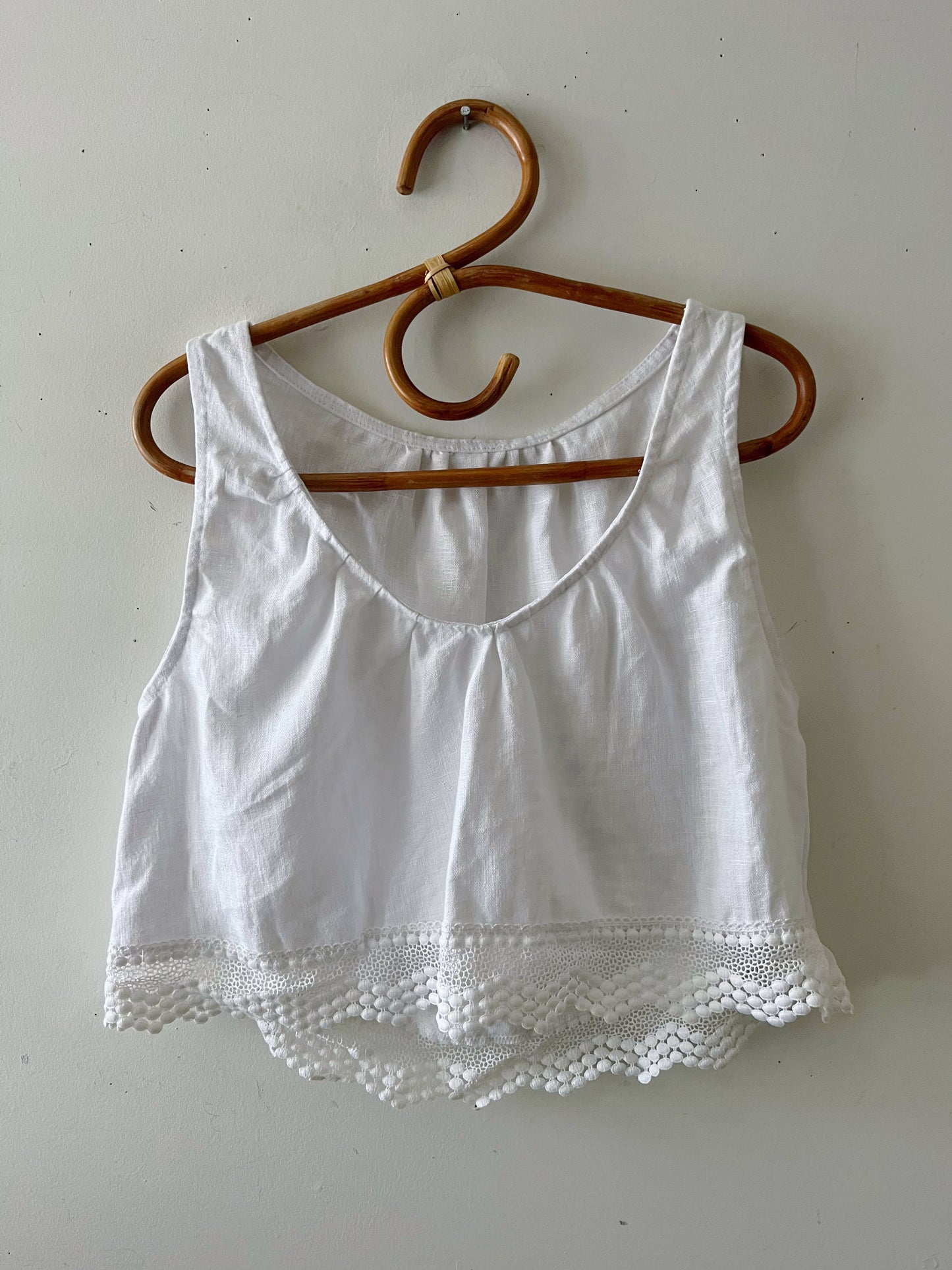 Babydoll Linen & Lace Top| M/L