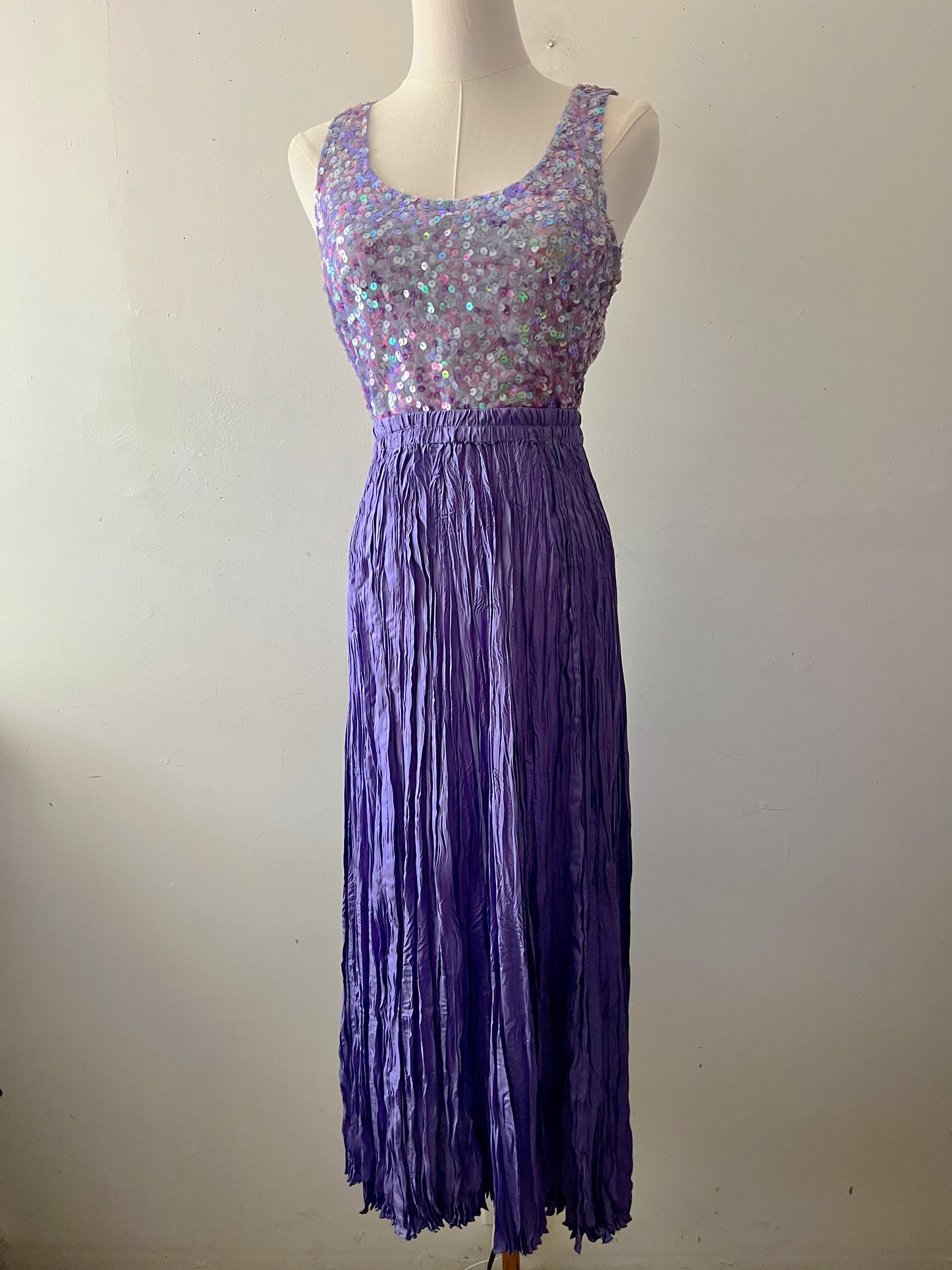 Semi Sheer Abalone Sequined Top | Medium
