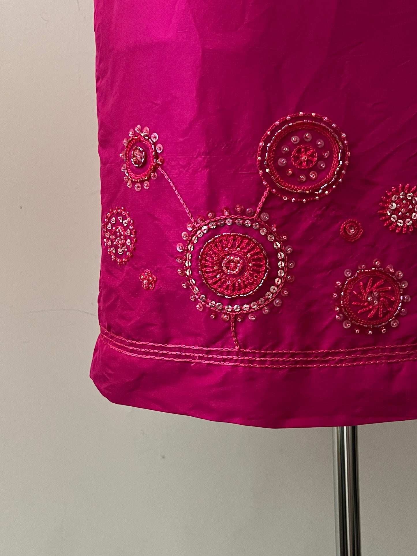 Fuchsia Silk Skirt | Medium